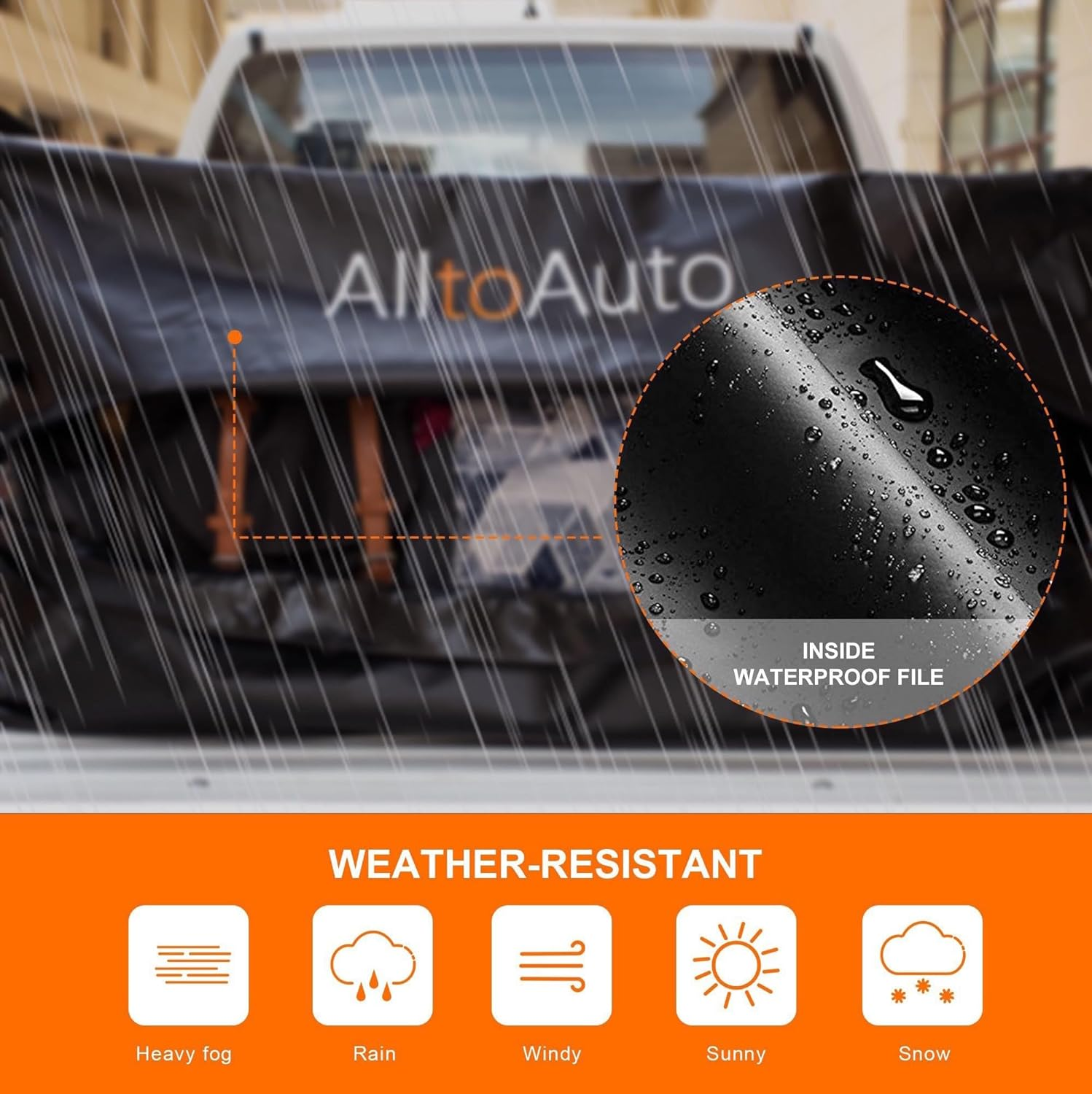 Truck Bed Cargo Bag with Cargo Net, 100% Waterproof 600D Heavy Duty, Fits Any Truck Size（51''X40''X22'' ） 26 Cubic Feet, Simple and Convenient for Installation&hellip; image number 3