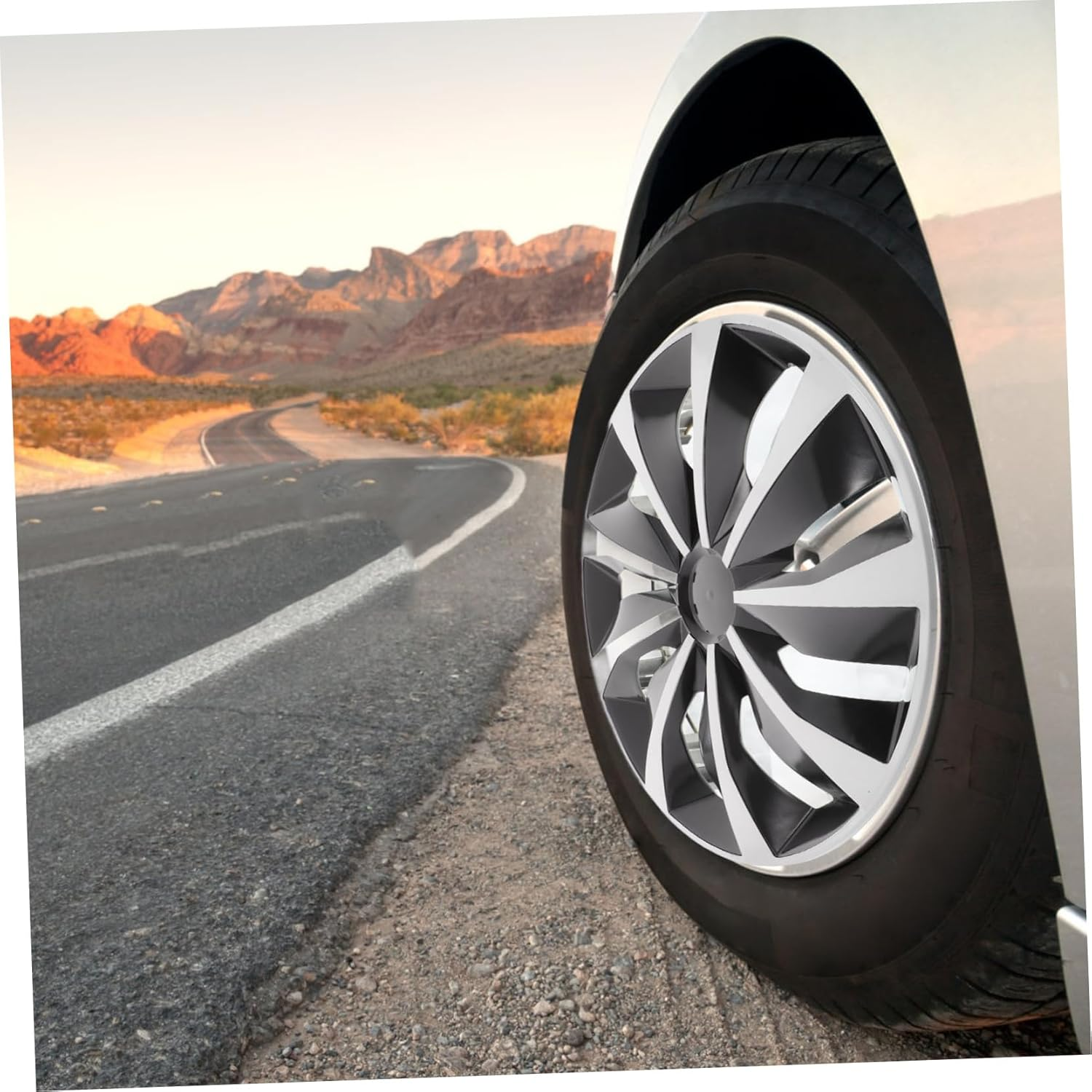 15-Inch White Universal Car Wheel Hubcap Cover Steel Rim Center Hub Cap Decorative Tire Cover for Automotive Wheel Hub