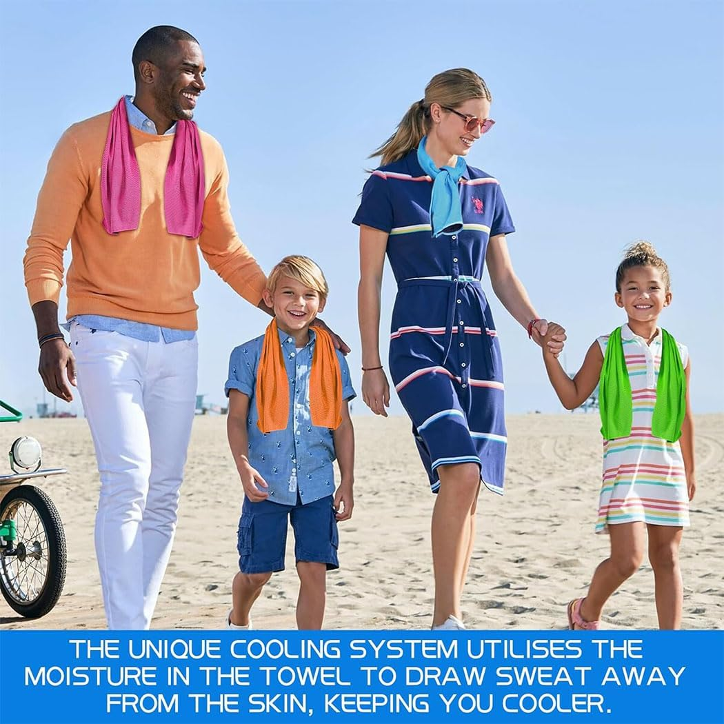 Idopick 6 Pack Gym Cooling Towels, Soft Breathable Towel for Men Gym Workout Microfiber Towel for Neck and Face, Instant, Cooling Towel for Working Out, Yoga Towel, Quick Dry for Running,Camping image number 3