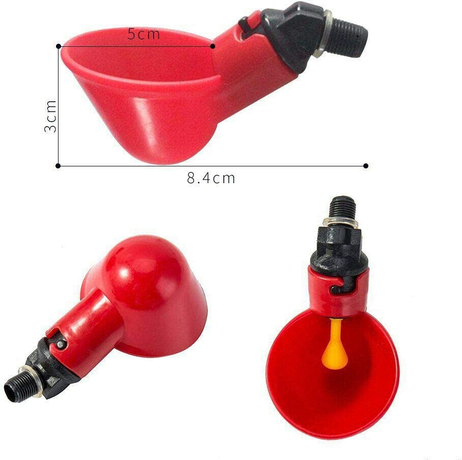 Automatic Cups Water Feeder Drinker Chicken Waterer Poultry Chook Bird (5PCS) - 1Pcs image number 3