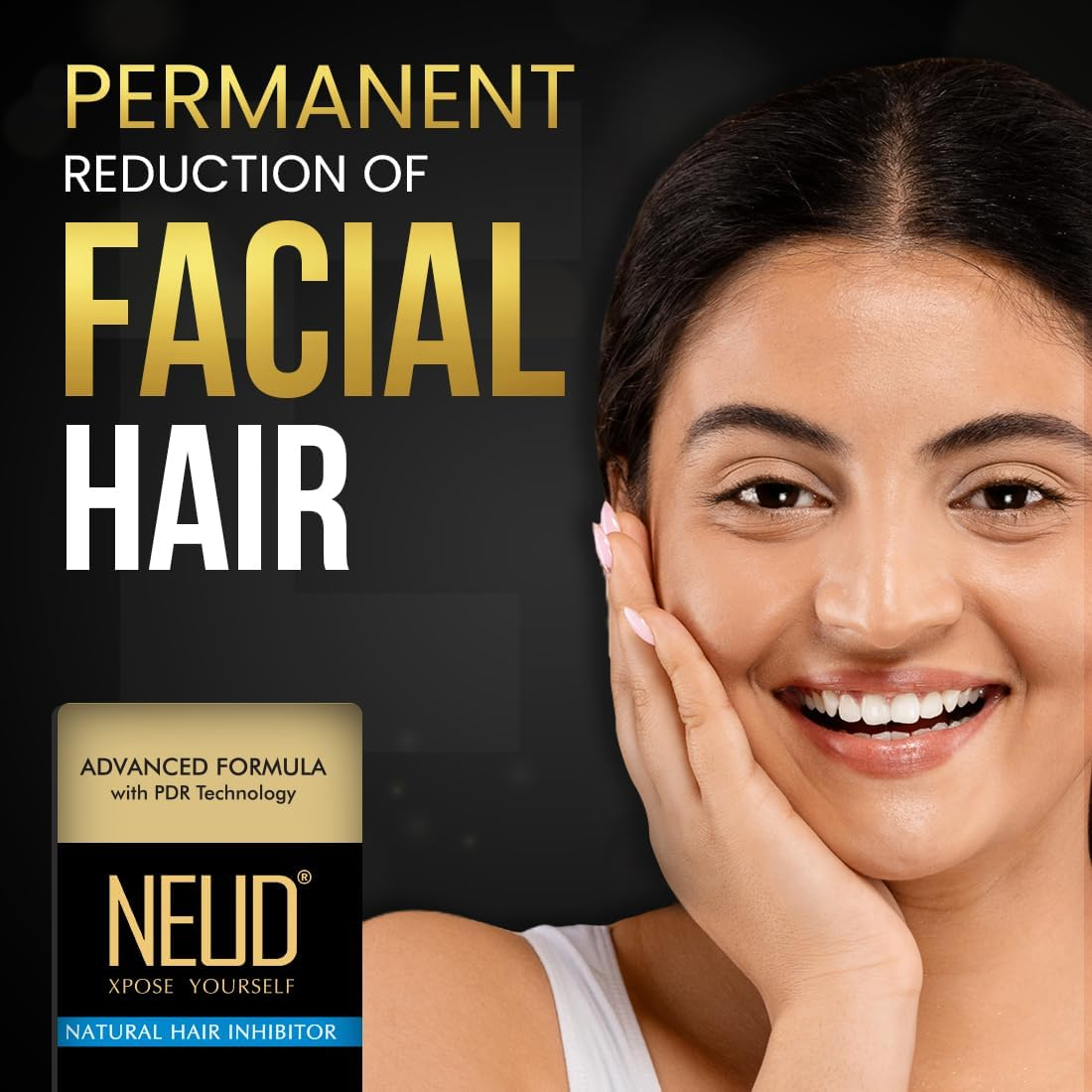 NEUD Permanent Hair Reduction for Unwanted Body and Facial Hair Pack of 2 (80G Each) image number 4
