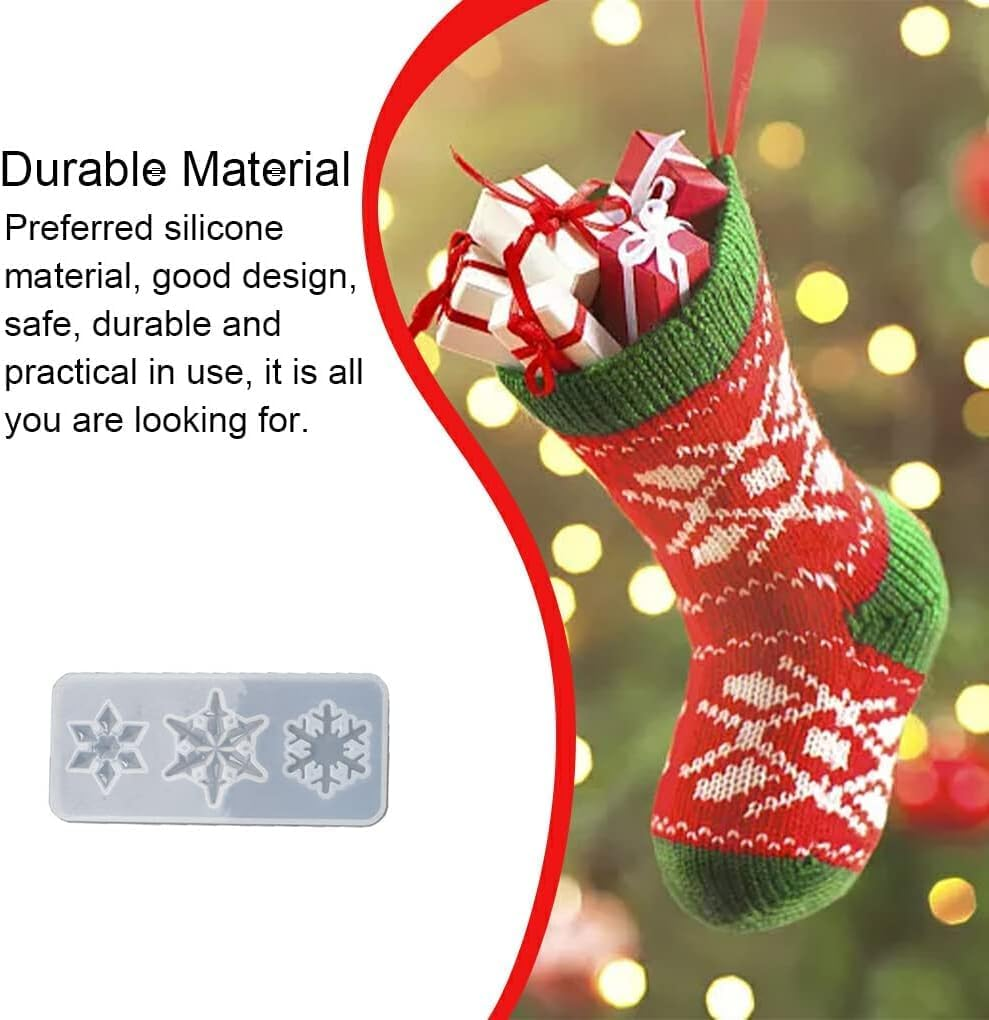 Biscuit Molds Kitchen Baking Handmade Christmas Themed Embossed Mould Dessert Fondant Casting Die Cupcake Chocolate, Smallthree Snowflake image number 4