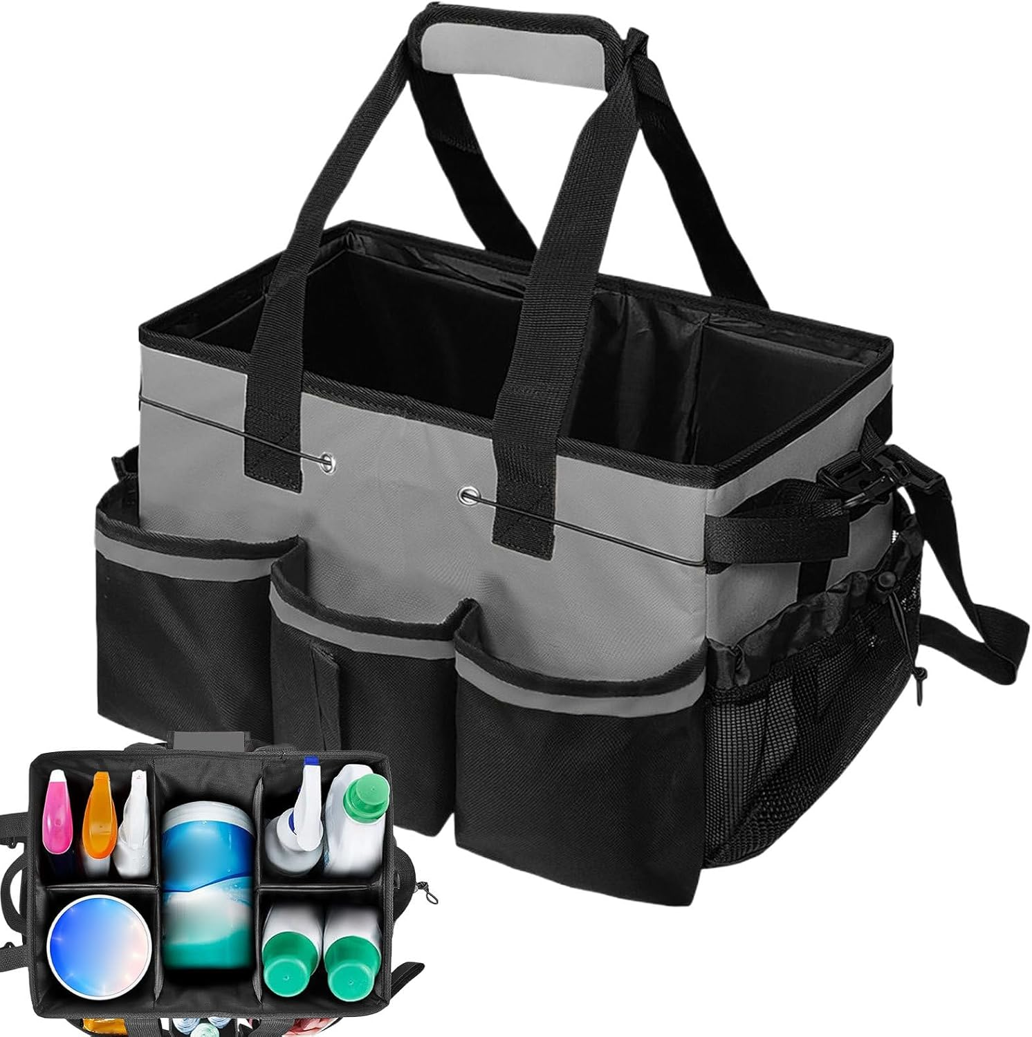 Cleaning Bags for Housekeepers, Cleaning Supply Tote, Tools Organizer Wearable Tote for Camping Bathroom Dorm Car Shower College Kitchen
