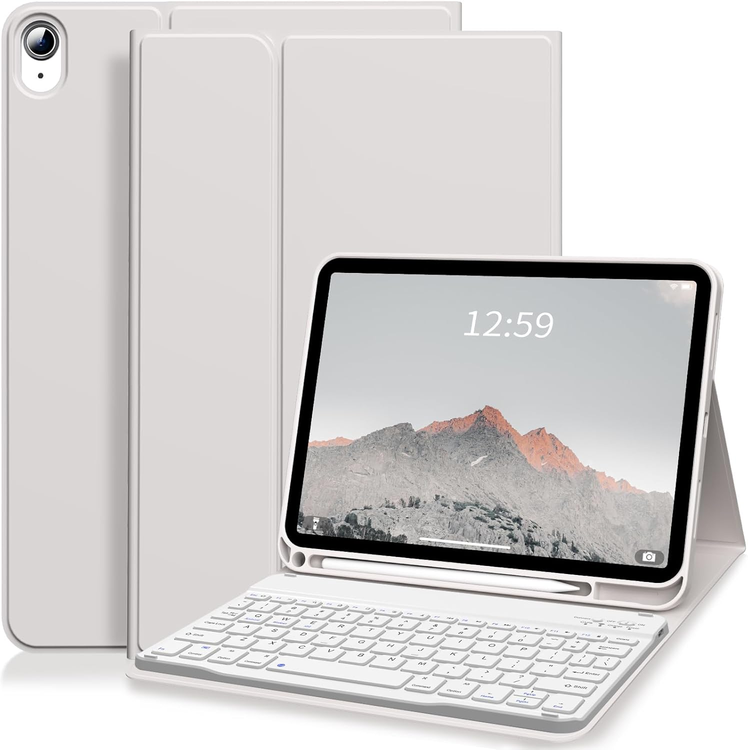 ZKTUYU for Ipad 11Th 10Th Generation Keyboard Case A16 2025 2022 11 Inch / 10.9 Inch with Pencil Holder, Magnetic Detachable Wireless Bluetooth Folio Stand Rechargeable Keyboard Cover, Pink