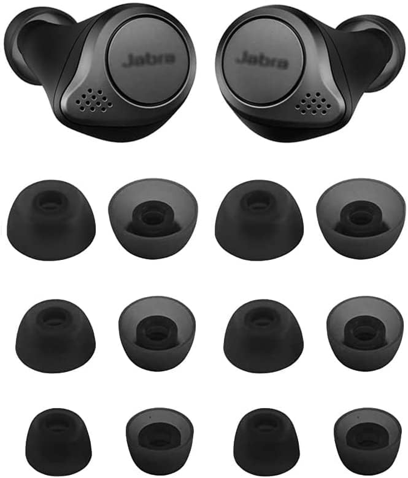 ALXCD Ear Tips Compatible with Jabra Elite 75T Headphone, 6 Pairs Replacement Silicone Tips, Compatible with Jabra Elite 75T/ 65T/ Active/ 7 Pro/Elite 3/ Elite 4, M