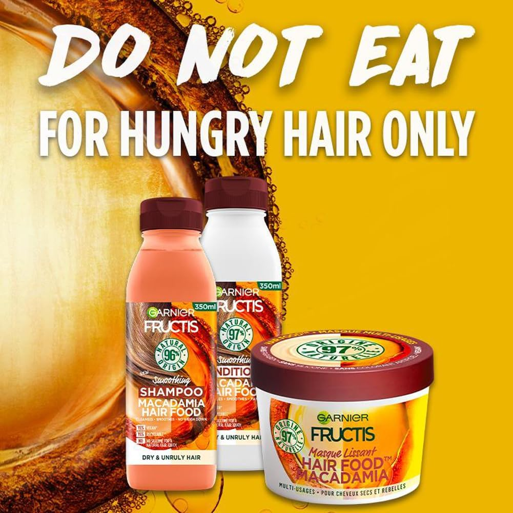 Garnier Fructis, 3-In-1 Hair Mask, Smoothing & Hydrating, Hair Food Macadamia, 390Ml image number 3