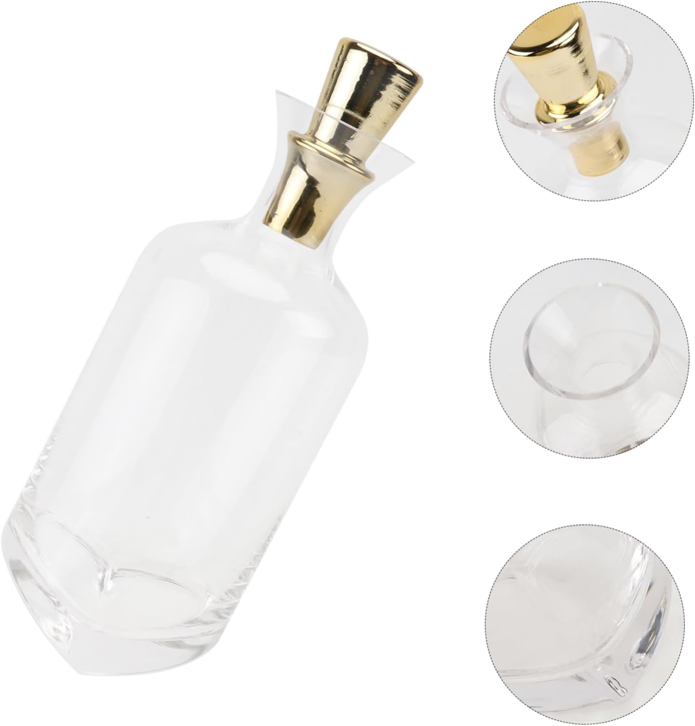CATIEBYE Creative Crystal Wine Flask Gold Lid Glass Decanter Elegant and Practical Wine Storage for Cocktail image number 2