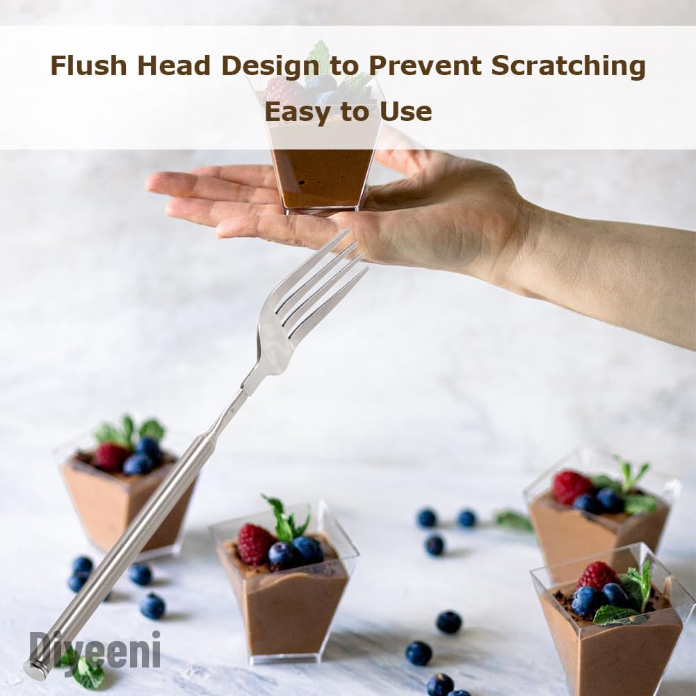 Stainless Steel Dinner Fork,Bbq Telescopic Extendable Dinner Fruit Dessert Long Handle Fork Stainless Steel Cutlery,Anti Rust,Sturdy And image number 6