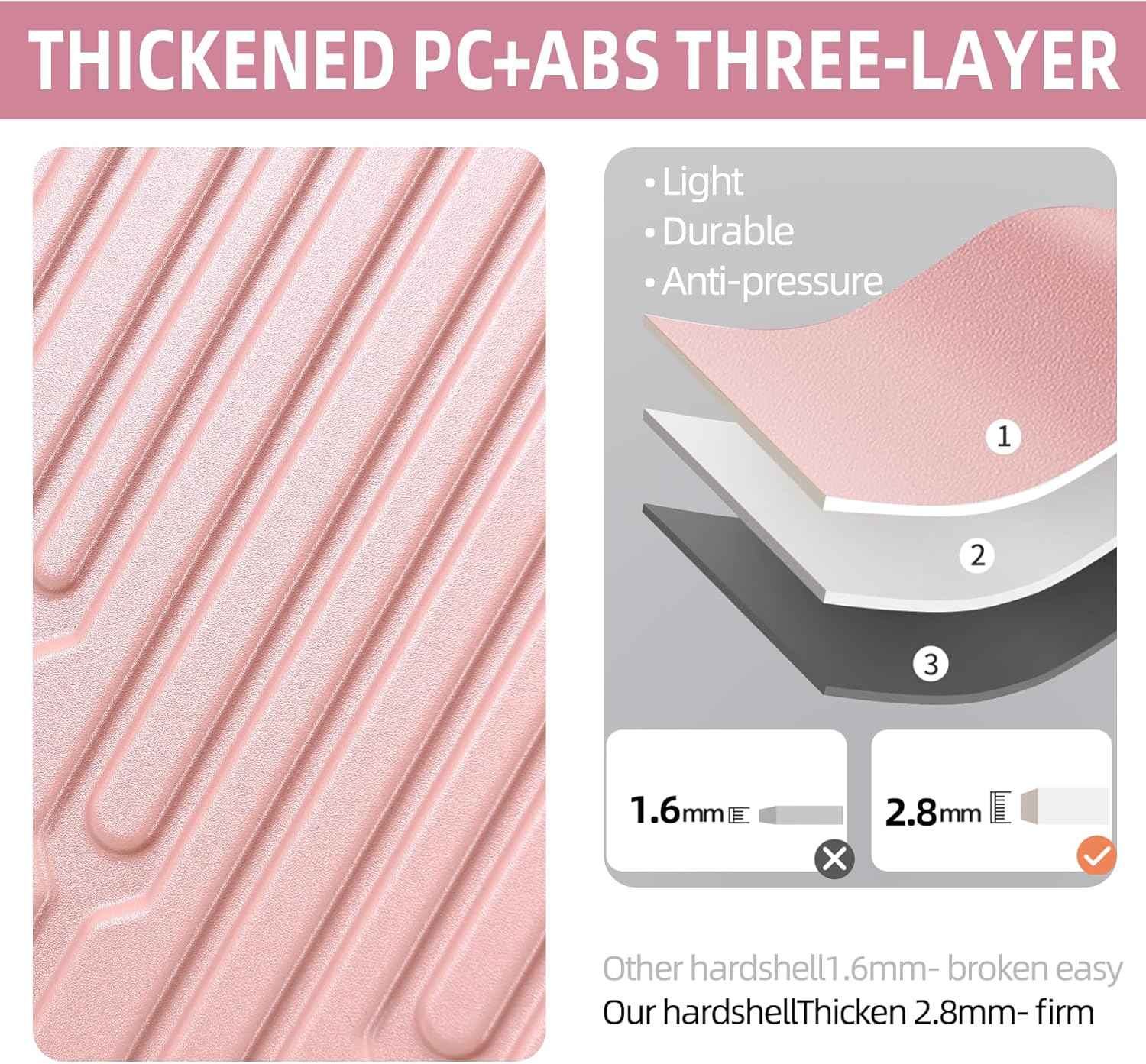 Kaleenie 29 Inch Luggage with Expansion & Side Opening Design, 50 * 31(35)*76Cm, 117L~133L Ligthweight ABS+PC Hardshell Checked Suitcase, TSA Lock & YKK Zipper with HINOMOTO 360&deg; Wheels, Pink, Pink,