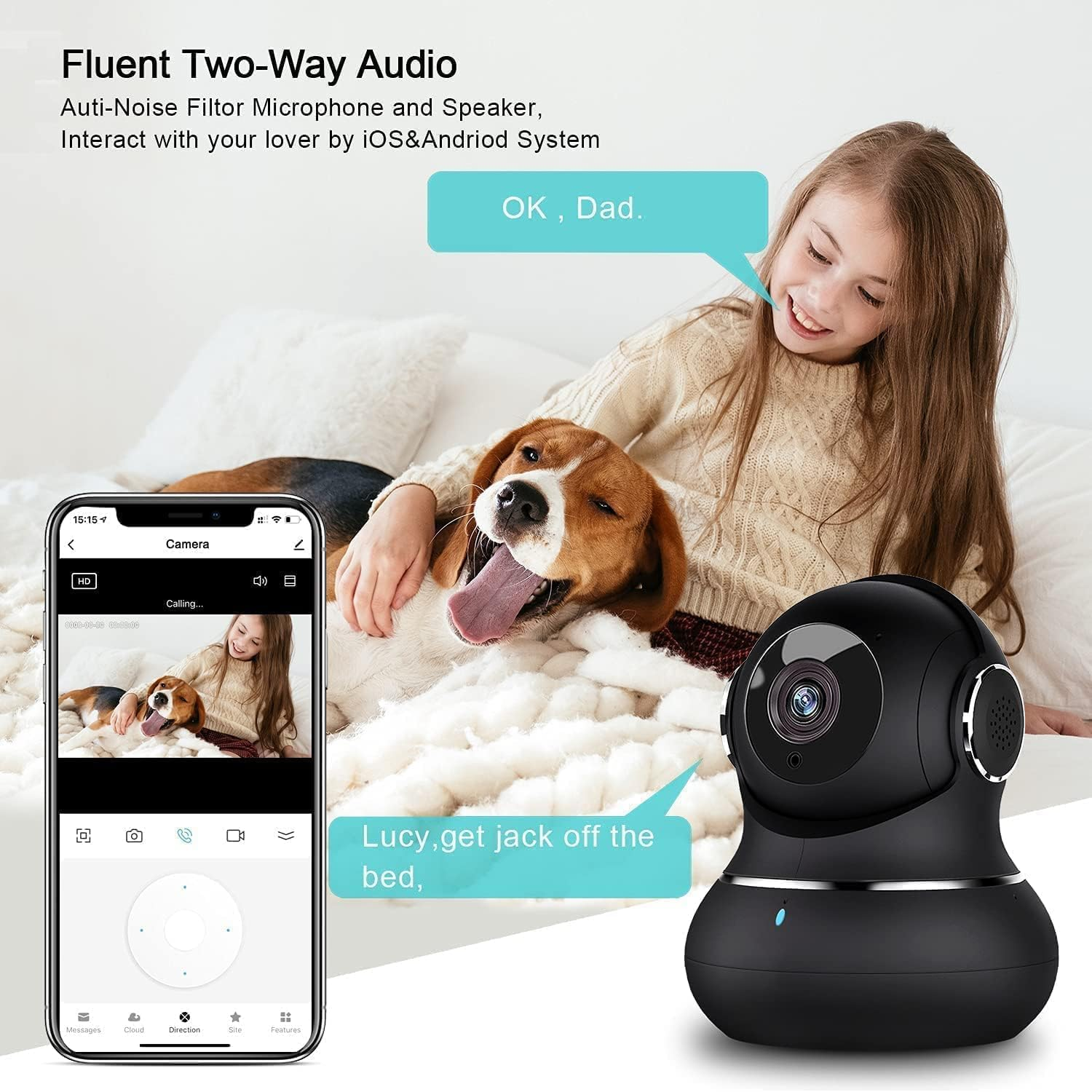 Litokam Security Camera Indoor 2K, 360 Pan/Tilt Cameras for Home Security with Motion Detection, Baby Monitor for Pet/Dog with Night Vision, 2.4Ghz Wifi Cam with Phone App & 2-Way Audio image number 2