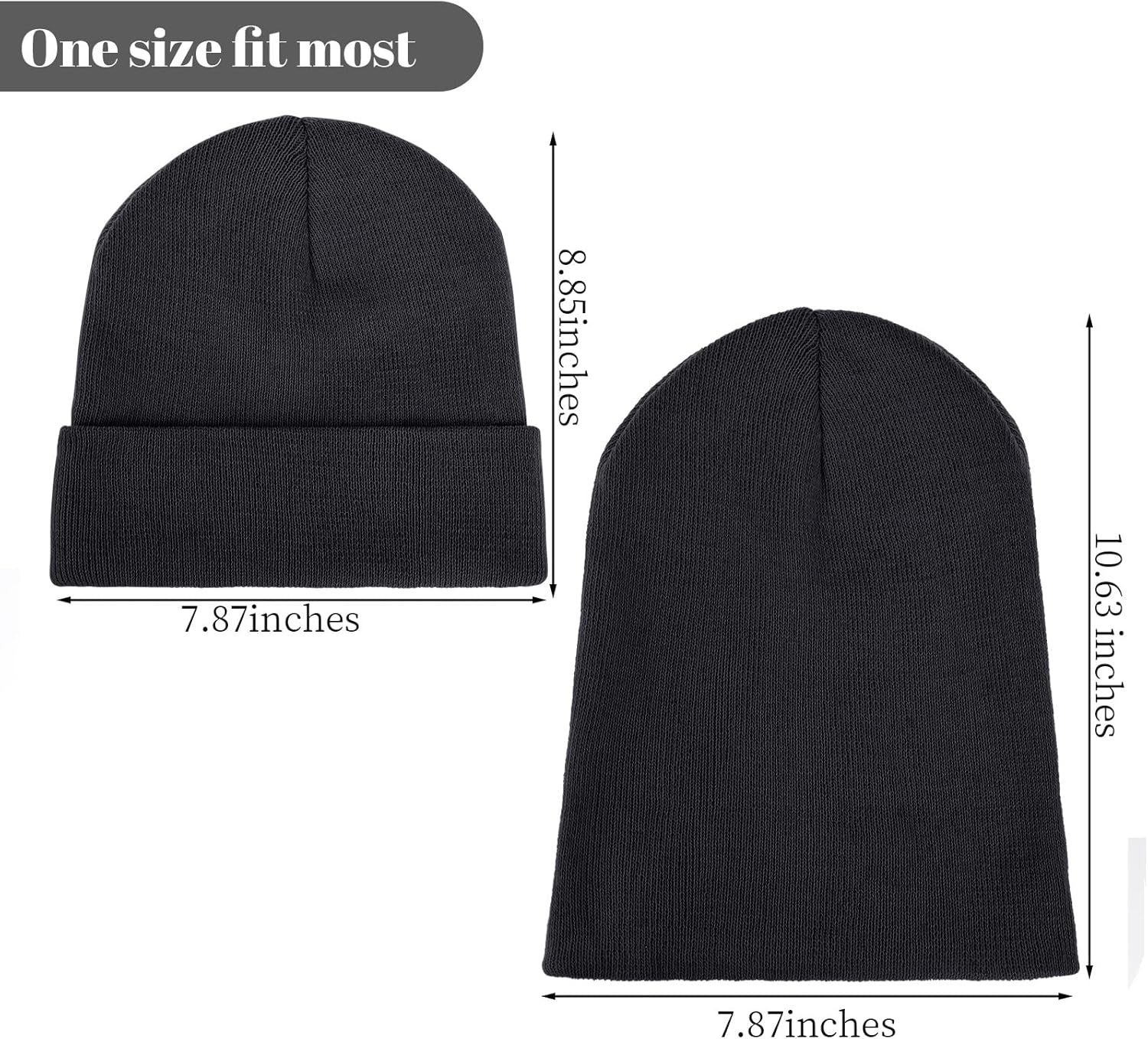 Fsfsdg Black Satin Lined Beanie Warm Soft Knit Beanie Hat for Men Women Winter image number 5
