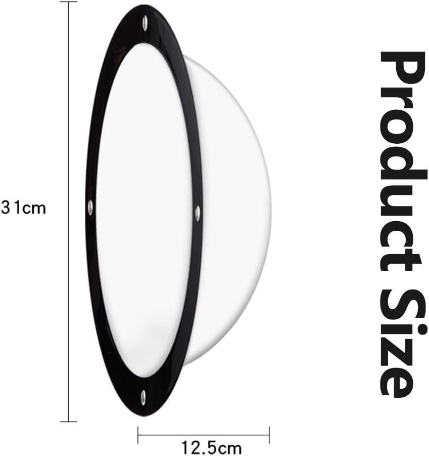 Dog Fence Window,Acrylic Clear View Window,Pet Peek Window,Dome Pet Peek,For Dog or Cat Even Horse Playpen, Outdoor, Boredom,For Safe,Acrylic ,Transparent, Sphere (Black) image number 5