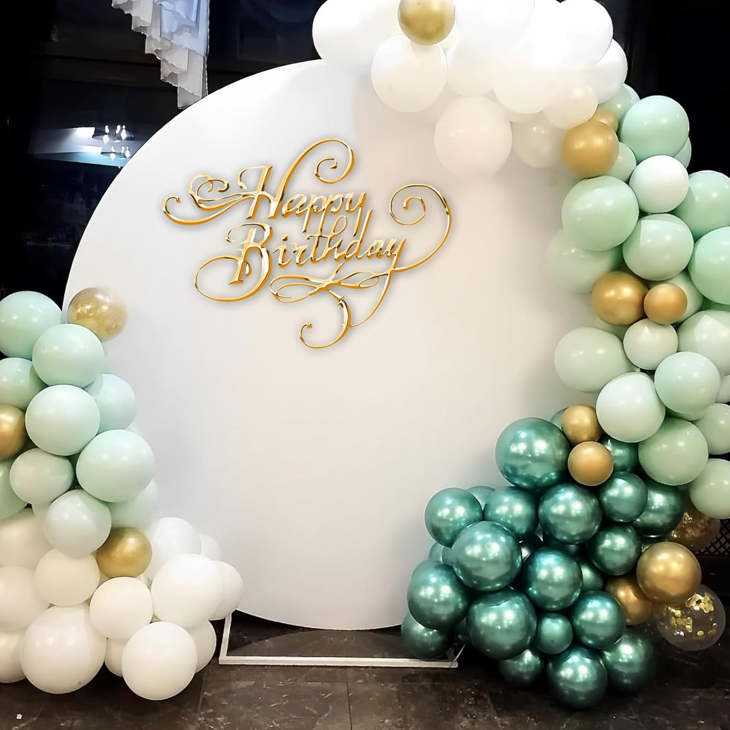 ZLHETWT round Backdrop Cover, Circle Arch Cover for Birthday Party Wedding Banquet D&eacute;cor (White, Polyester, 6.6Ft/2.2M) - White 2.2M image number 5