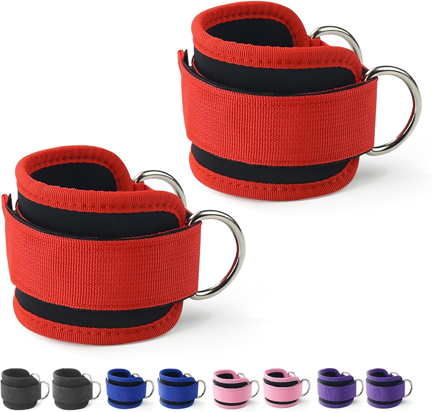 Ankle Straps for Cable Machines Resistance Bands Attachment,Sihuitu Gym Cuffs with Double Stainless Steel D-Ring,Weight Lifting D-Ring Booty Leg Workout Curls Kickbacks Hip Abductor
