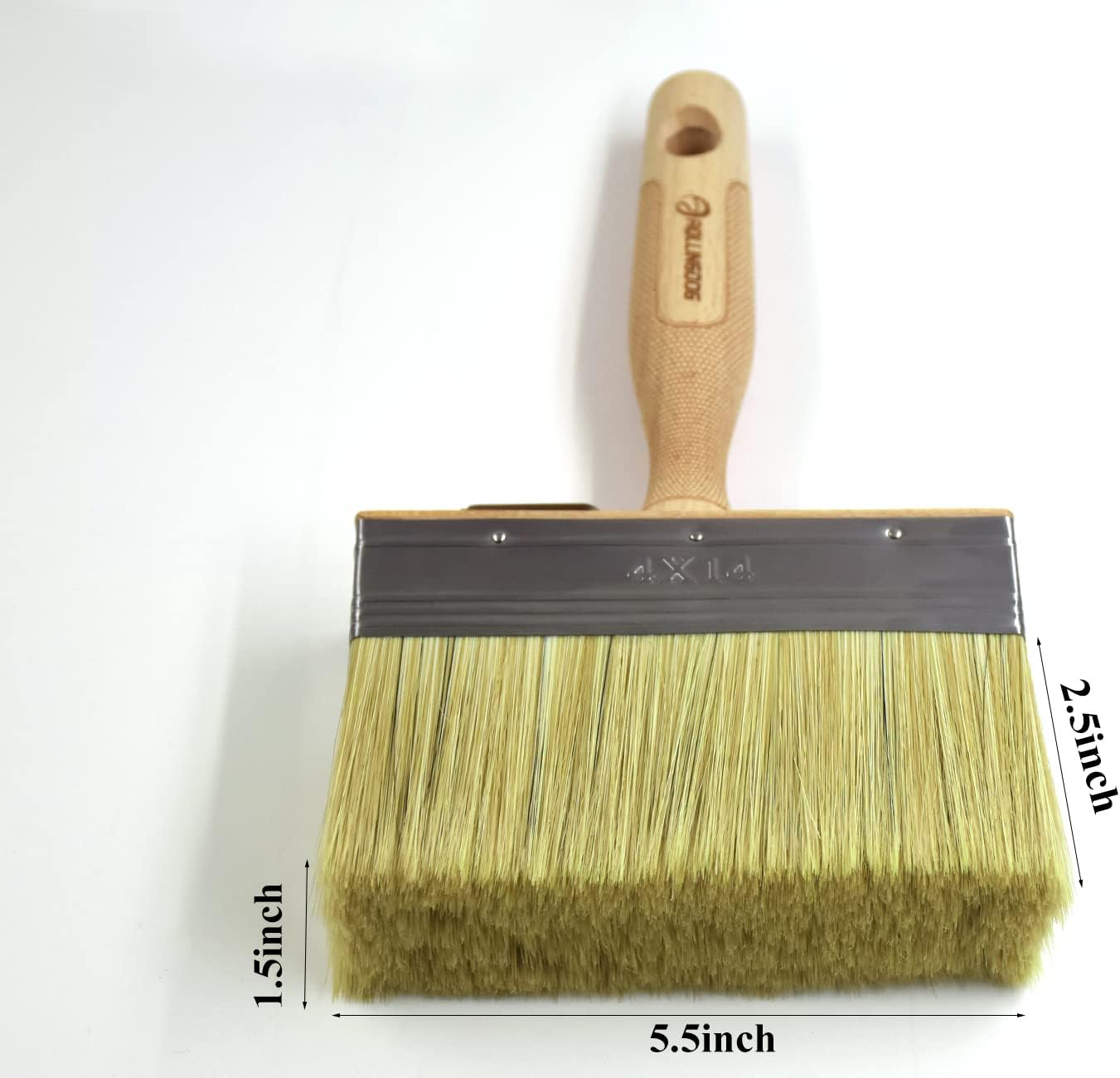 ROLLINGDOG Deck Stain Brush Applicator - Limewash Brush Wood Handle Large Deck Stain Brush for Wall, Wood, Fence, Floor Painting(5.5 Inch) image number 4