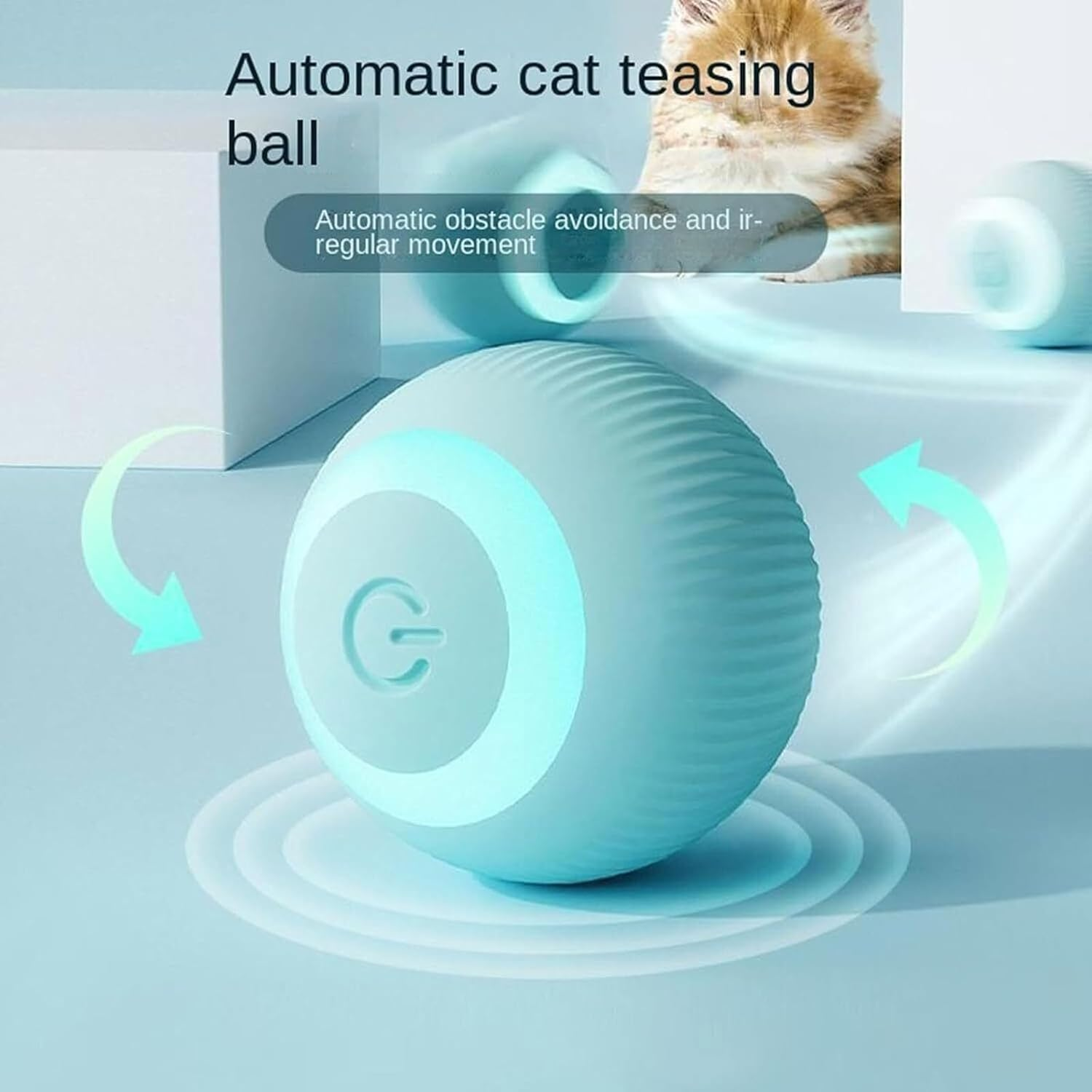 2024 New Aiveys-Aiveys Cat Ball,Aiveys Smart Ball Cat,Gertar-Gertar Cat Toy,Rolling Smart Ball Cat Toy,Cat Smart Ball (Blue+Pink) image number 5