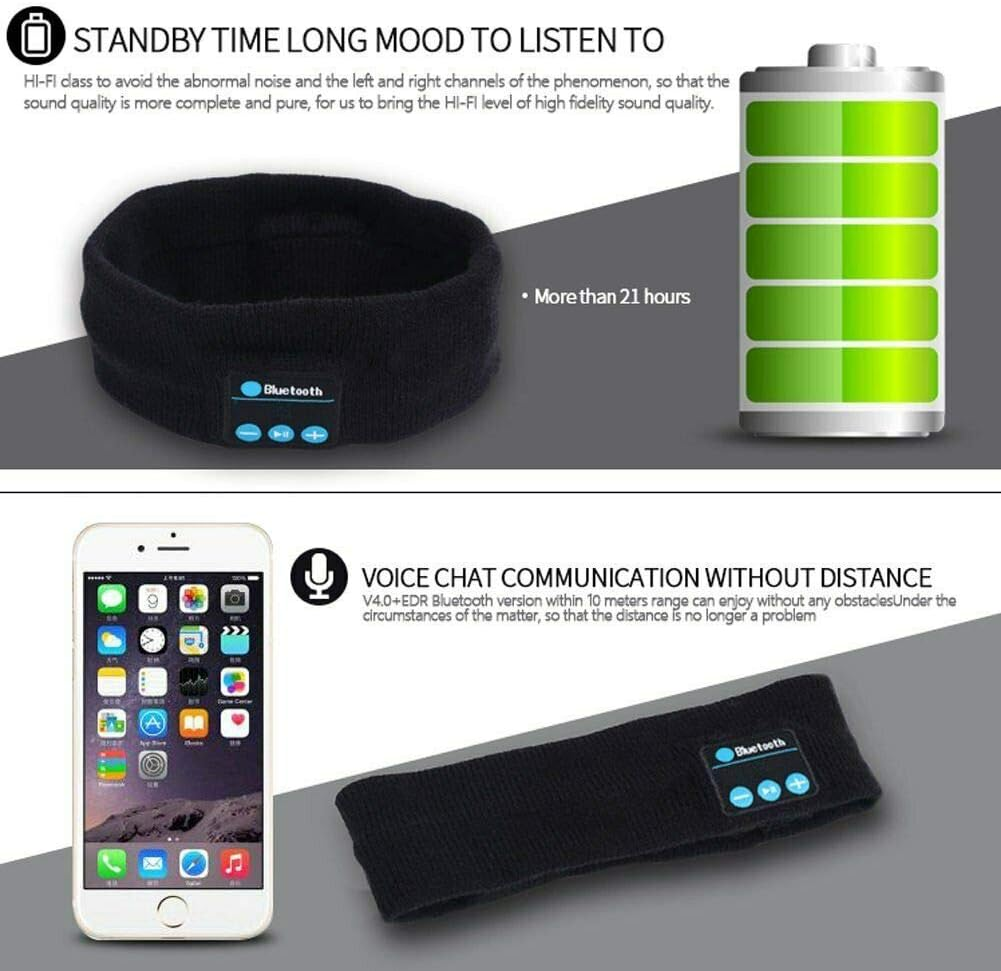 OZSTOCK Wireless Bluetooth Stereo Earphone Headphone Sports Sleep Headset Headband with Mic (Black) image number 3