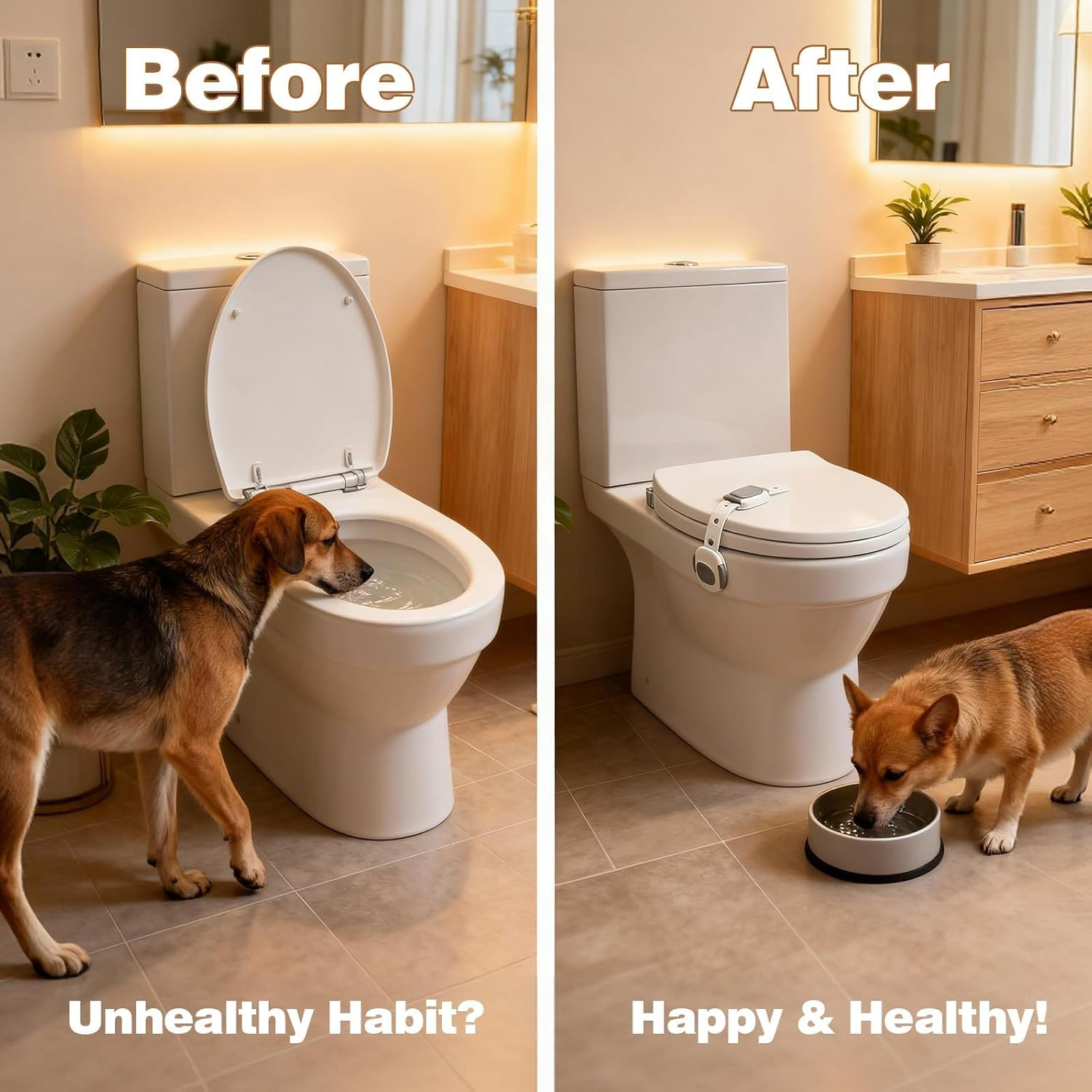 Baby Proof Toilet Lock (2-Pack) - Child Safety Cabinet Locks for Toilet Seat, Drawers, Fridge, Doors | Easy Install with Strong 3M Adhesive | Non-Toxic & Adjustable Strap for Toddler & Pet Safety image number 6