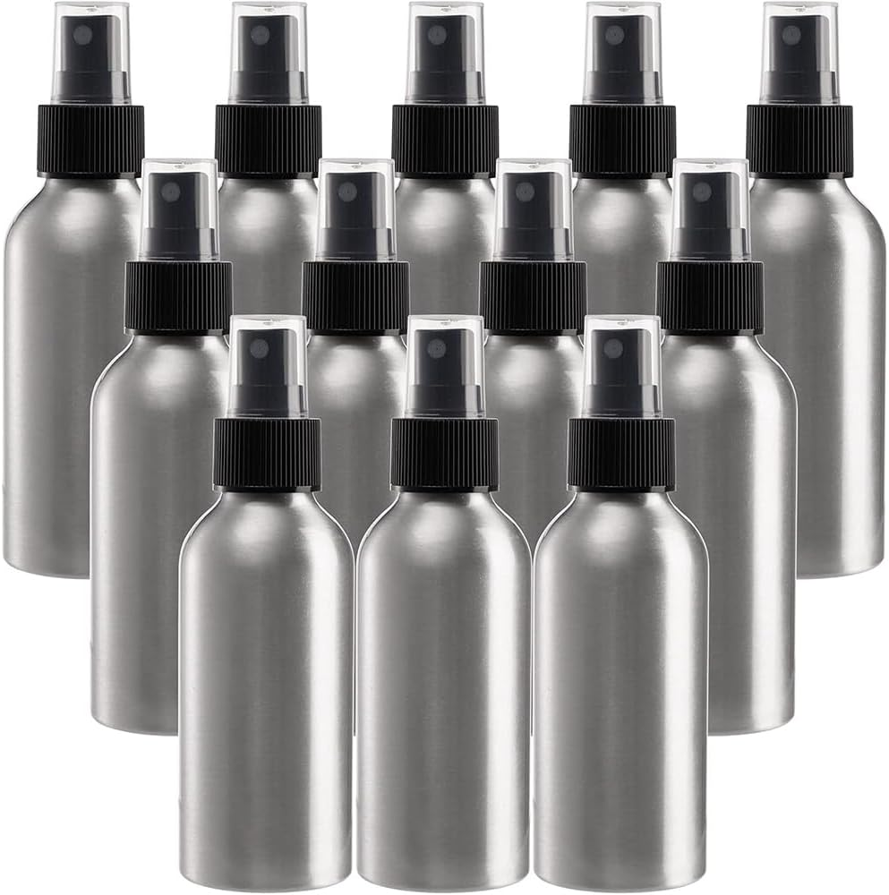 12 Pack Aluminum Fine Mist Spray Bottles,Small Refillable Bottle,Leak Proof Spray Dispenser Bottles,For Travel,Cosmetic,Perfume,Toner, Essential Oil Storage image number 3