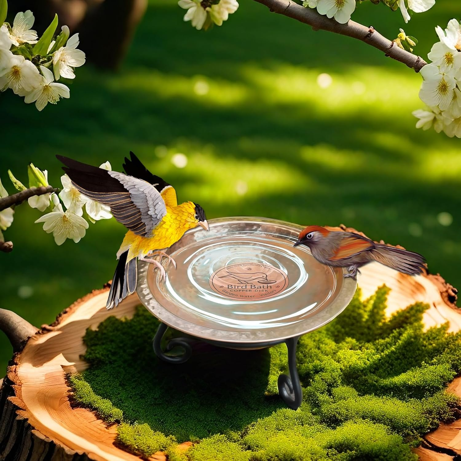 YANXIN1E 2PACKS 2025 Latest Copper Disk for Bird Bath: Copper Disc for Bird Bath Purification Plate Discs for Chicken Water Cleaning Keeps the Birdbath Clean Small Pure round Fountain Disco (2-Packs) image number 4