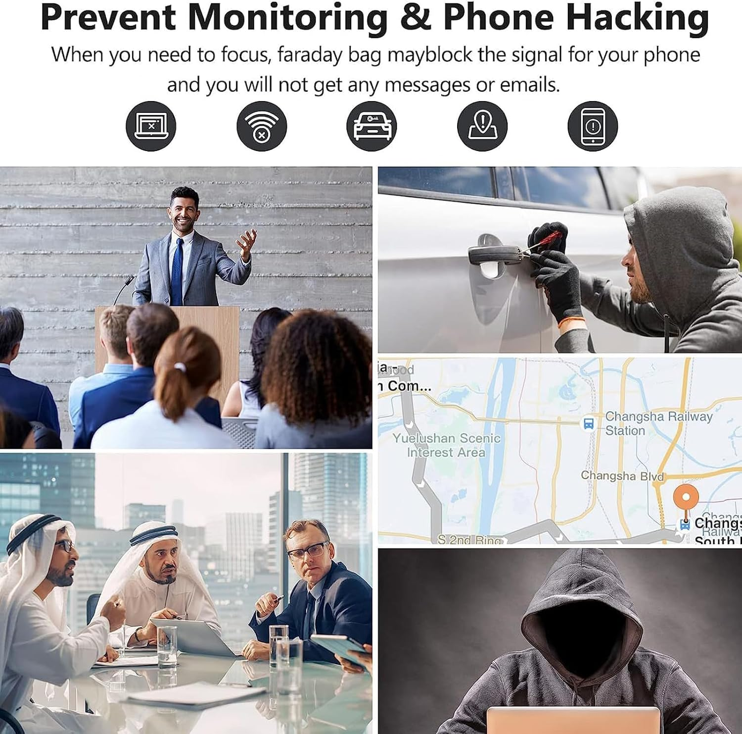 1PC Faraday Bag for Phone Key Fob Protector, Faraday Cage for Anti-Theft Anti-Tracking, Fireproof & Waterproof Faraday Bags EMP Proof, Cell Phone Signal Jammer Car Key/Wifi/Rfid/Gps Signal Blocker image number 3