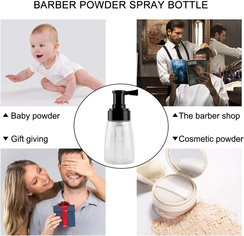 2 Pieces Barber Powder Spray Bottle, Empty Powder Travel Cosmetics Blower, Refillable Hair Fiber Applicator for Hair Salon, Home, Beauty (140Ml+140Ml) image number 3