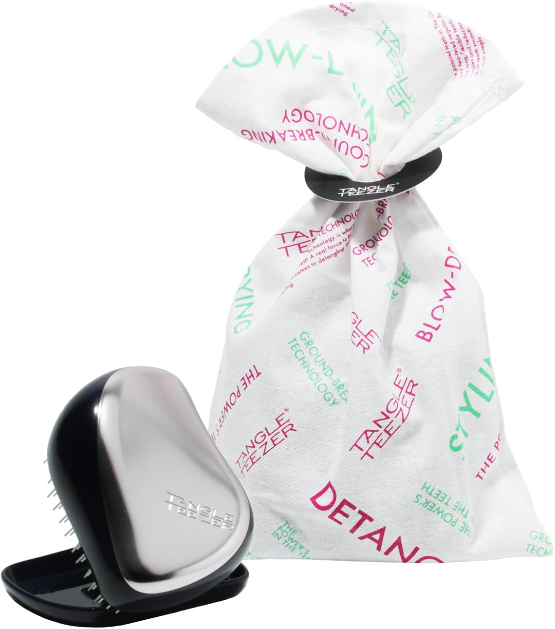 TANGLE TEEZER Hair Brush Tangle Teaser Gift Wrapping Small Compact Styler Classic Silver image number 4