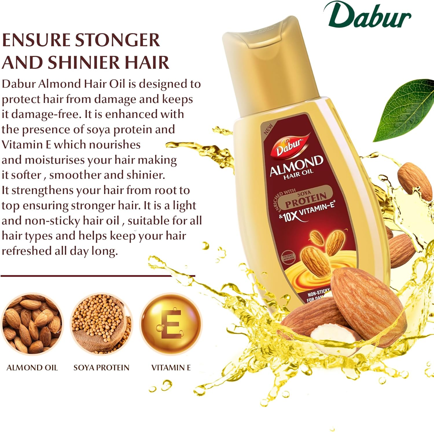 Dabur Almond Hair Oil, 200Ml image number 1