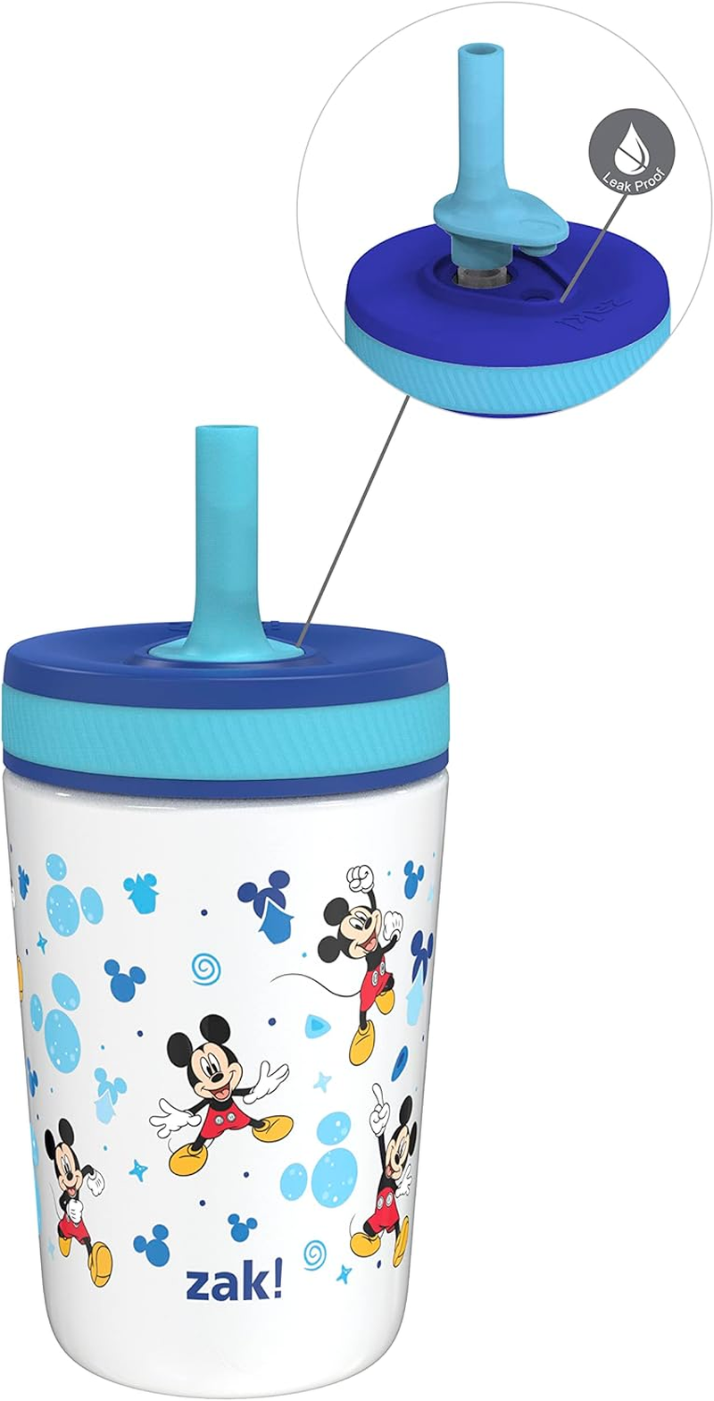 Zak Designs Kelso Toddler Cups for Travel or at Home, 12Oz Vacuum Insulated Stainless Steel Sippy Cup with Leak-Proof Design Is Perfect for Kids (Fanciful Unicorn)