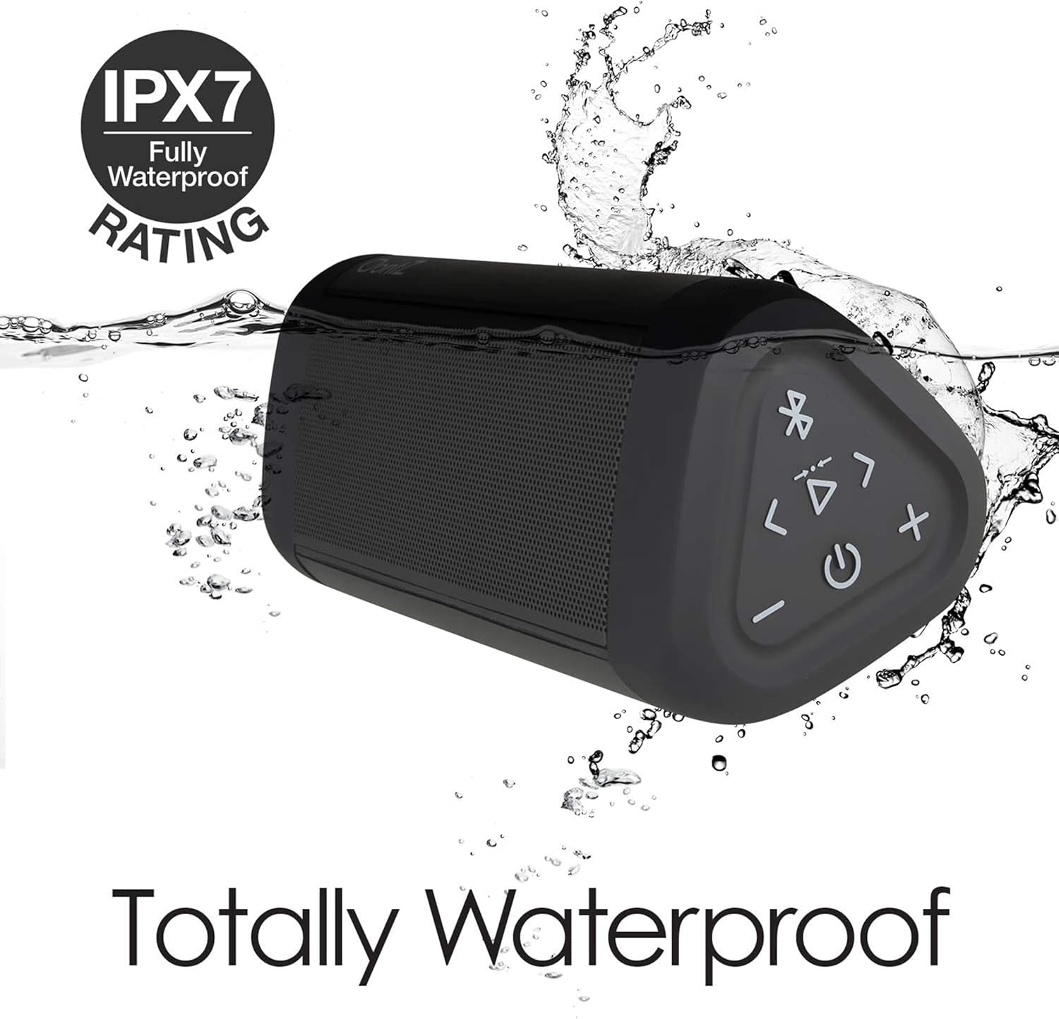 Oontz Ultra Dual Portable Bluetooth Speaker 5.0 2-Pack - IPX7 Waterproof, 14W Enhanced Sound, 20-Hr Battery, 100Ft Range, Deep Bass and Clear Audio, Durable Shower Speakers for Pool or Beach (Black) - Black image number 6