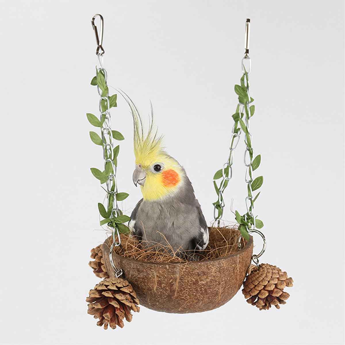 AIMALL Coconut Bird'S Nest Parrot Breeding Box &ndash; Bird&rsquo;S Nest for Parrot Toy, Swing Rings, Suspension Bridge, Hammock, Xuanfeng Budskin, Parrot Toy, Natural Materials image number 3