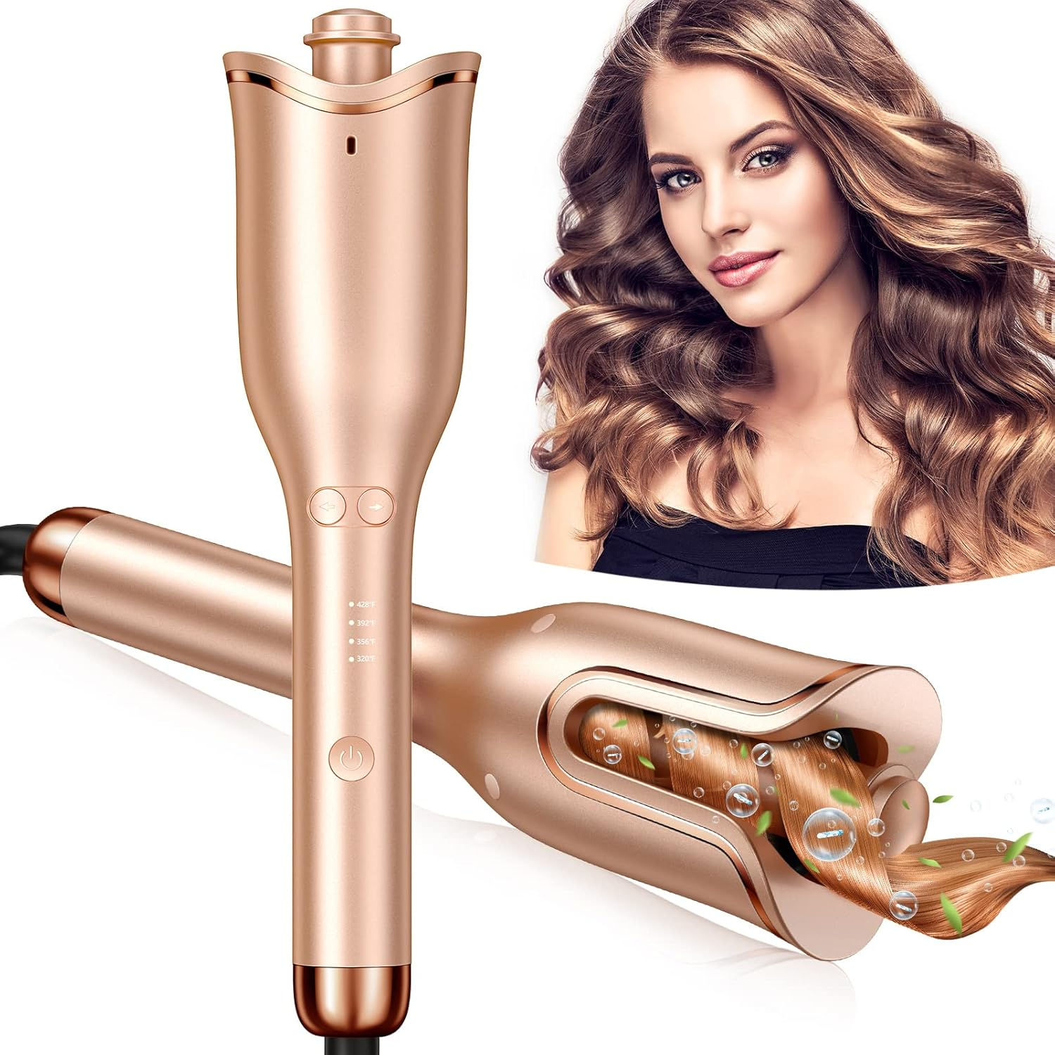 Follexmoe Automatic Hair Curler, 1" Ceramic Curling Iron with 4 Heat Settings & 3 Timer, Dual Voltage, Auto Shut-Off for All Hair Types image number 5