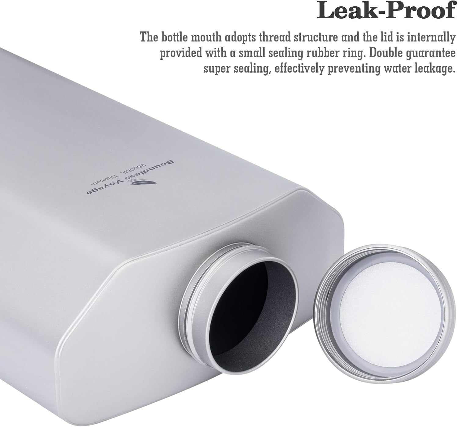 Boundless Voyage Titanium Water Bottle 2500ML Big Capacity Sports Water Bottle Ultralight Leakproof Drinkware for Outdoor Camping Hiking Ti3004D