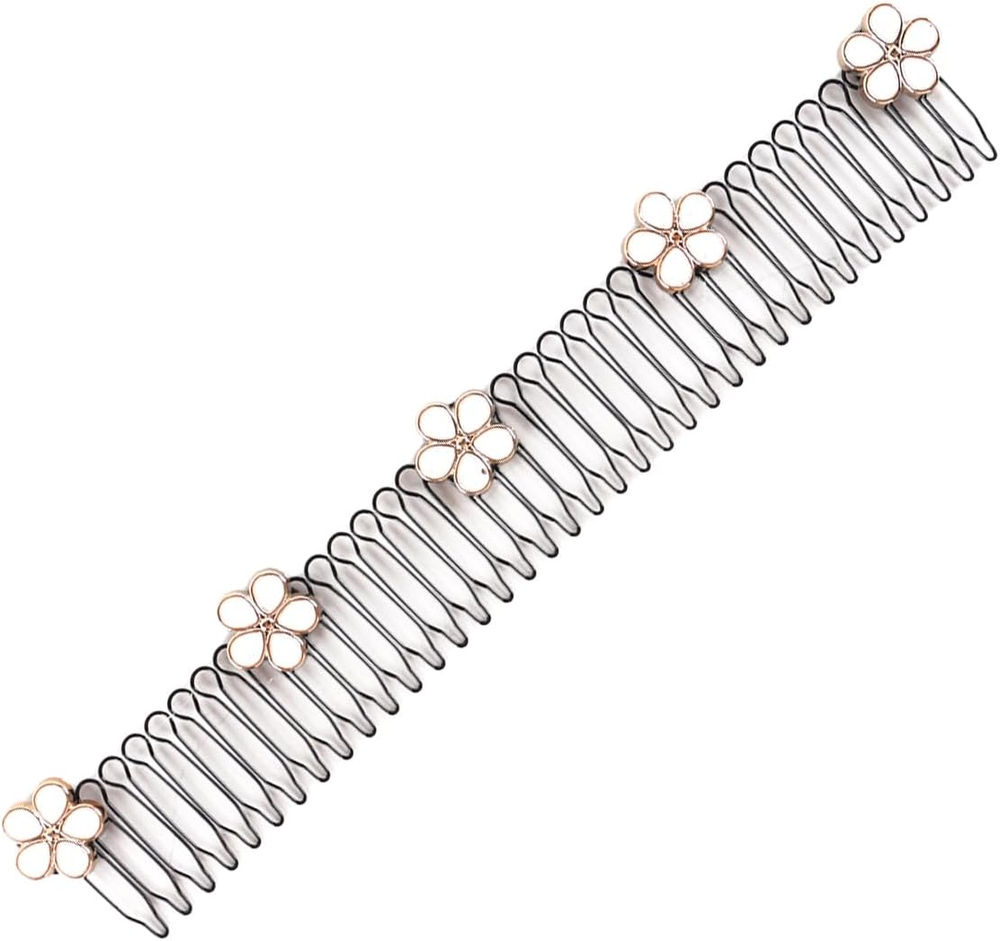 Hoite U Shaped Hair Styling Comb Tool Retractable Invisible Clips for Women Girls Vintage Asian Style Engraved Metal Brown Fit All Hair Types image number 3