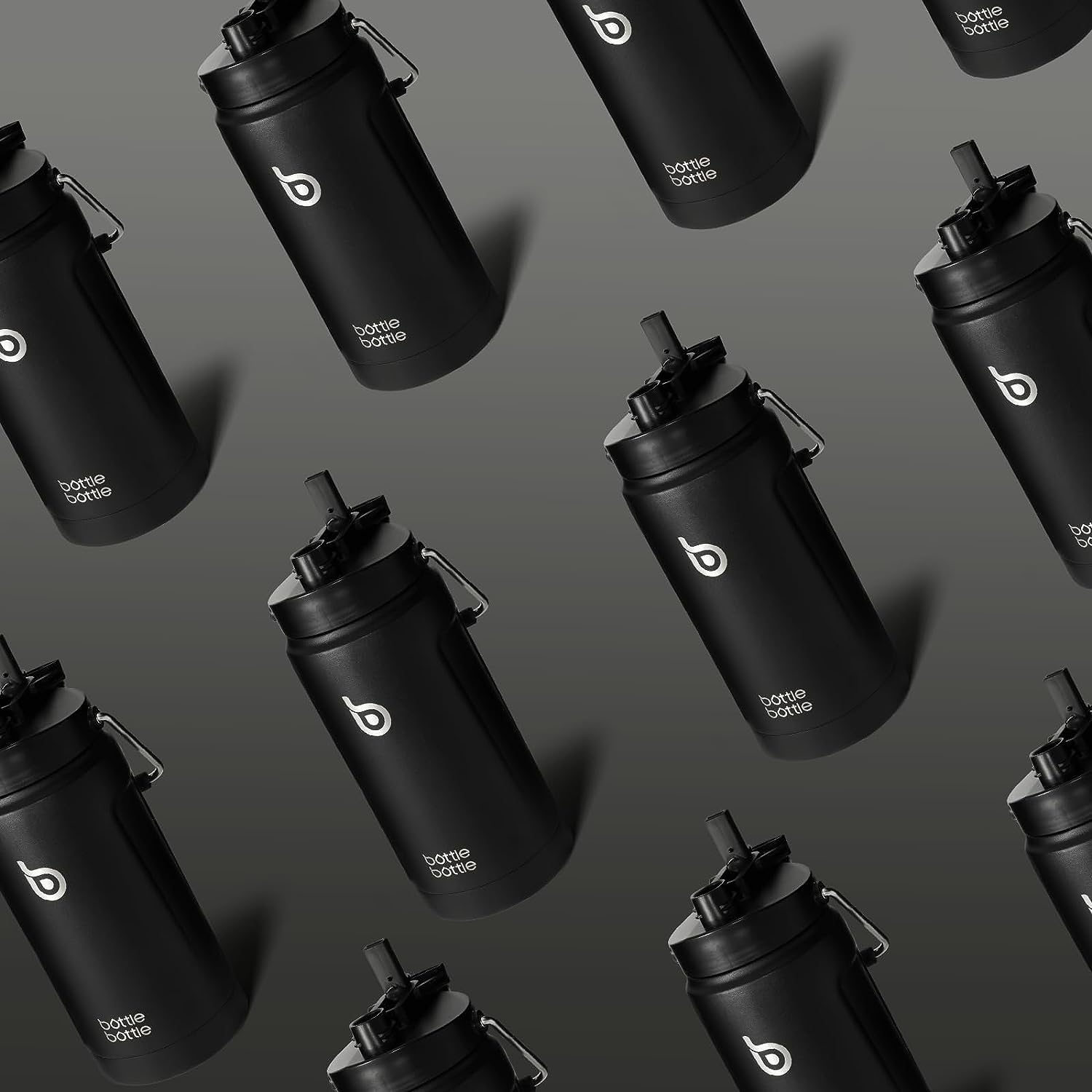 Bottle Bottle 2Litre Insulated Large Water Bottle with Straw and Dual-Use Lid Half Gallon Double Wall Vacuum Water Jug Stainless Steel Big Water Bottle for Workout and Sports （Black） image number 5