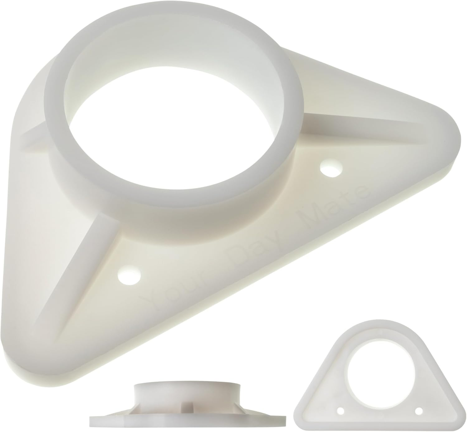 Sink Reinforcement, 1 Piece, in White, Made of ABS, Standard Size with Diameter 36.5 Mm Inner Bore, Tap Stabiliser for Thin-Walled Stainless Steel Sinks, Sink Fitting Stabilisation against Swinging