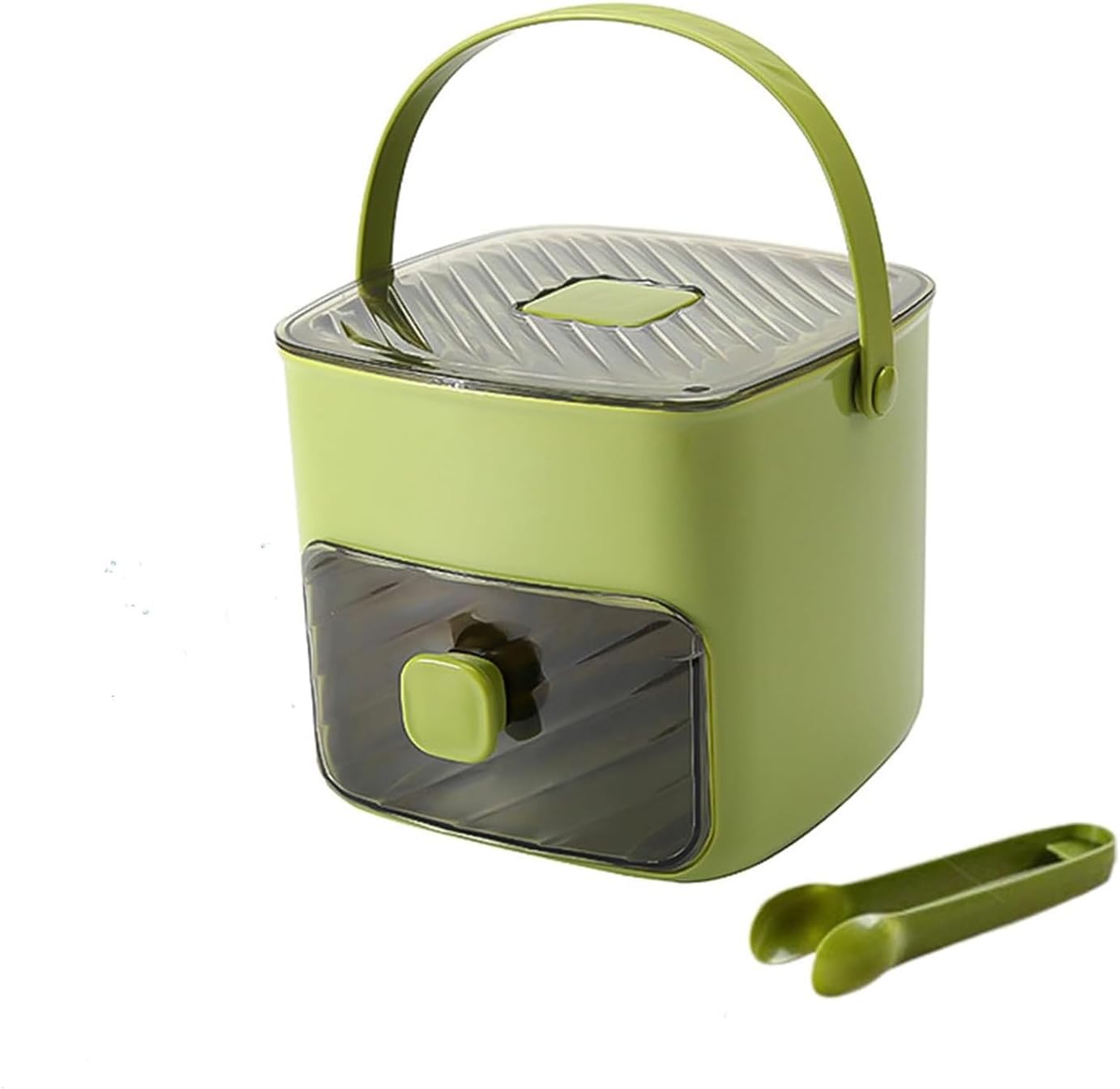 Taicols Small Ice Cube Machine, Ice Cube Maker, with 48 Grids, Ice Cube Tray, Ice Cube Maker with Drawer and Storage Container, Ice Cube Tray with Container, for Home Kitchen (White)