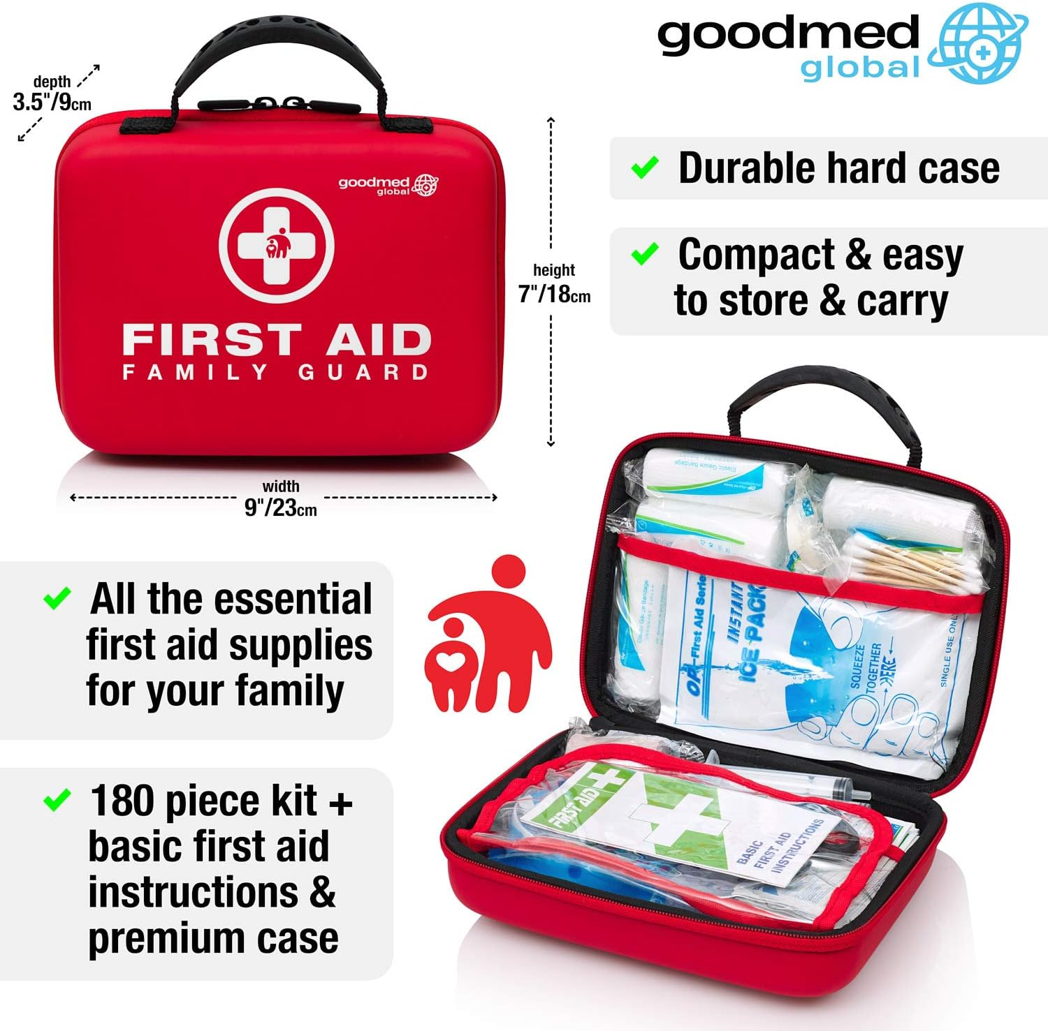 Family Guard   , 180Pieces, Essential Care for Families to Treat Minor Injuries at Home, Sporting Events and Travelling, 23Cm*18Cm image number 2