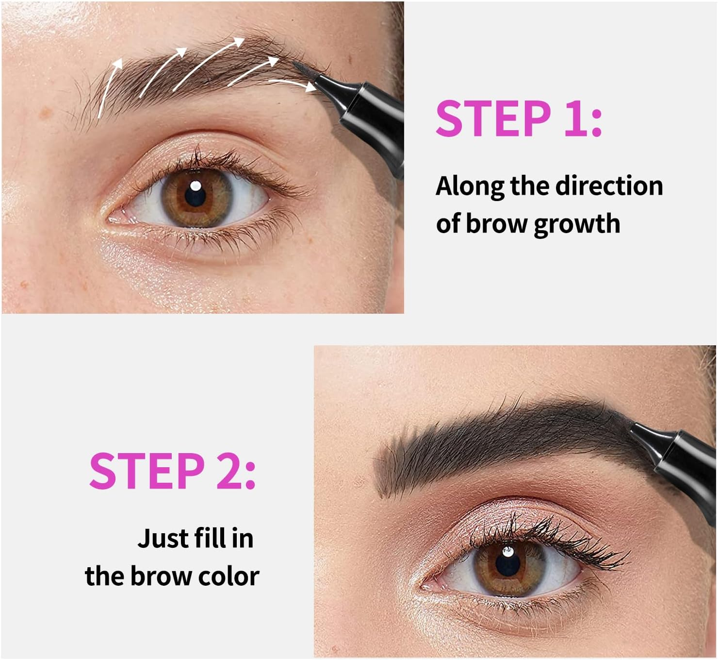 Boobeen Liquid Eyebrow Pen, Microblading Brow Pen with Precision Tip Applicator, Waterproof Eyebrow Pencil for Long-Lasting Eye Makeup - 03 image number 5