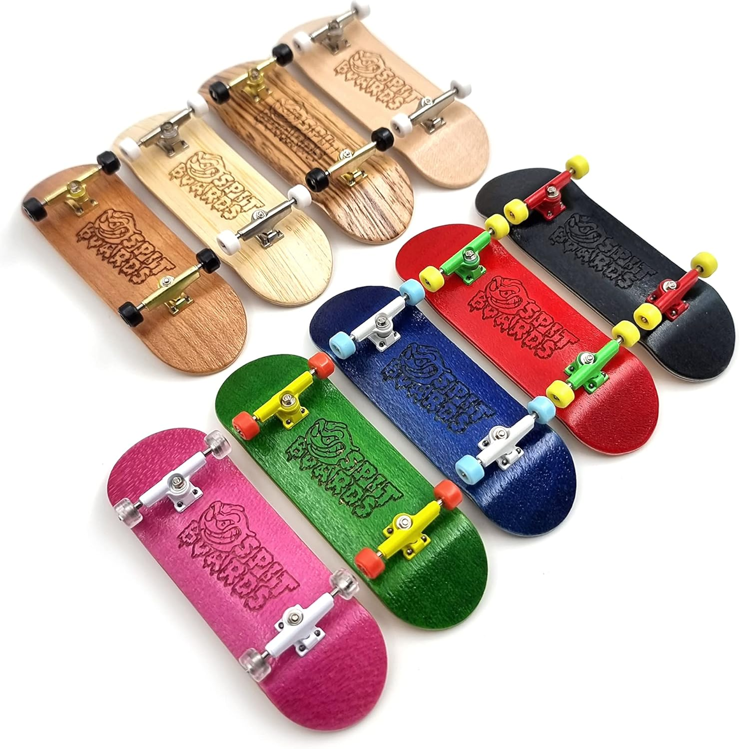 SPITBOARDS 32 Mm Fingerboard Complete Real Wood Set-Up (Pre-Assembled, 5-Layers), Trucks with Lock Nuts, Bearing Wheels, Foam Grip Tape, image number 5