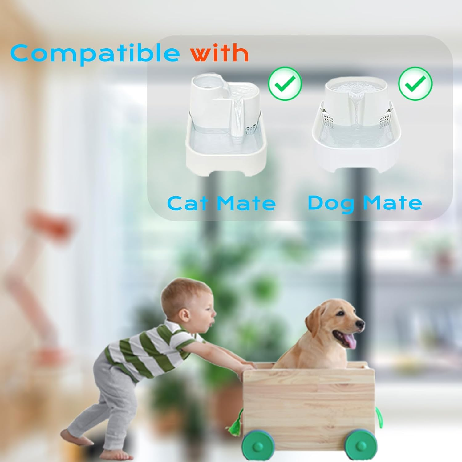 Cat Water Fountain Filter, 12 Pack Compatible with Cat Dog Mate Fountain Pet Cartridges Filter Replacement...