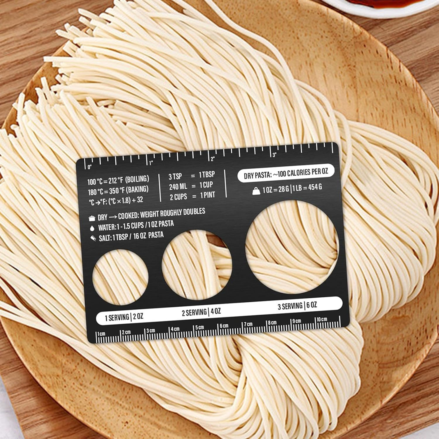 Gungtj Pasta Measuring Tool | Kitchen Noodle Measure Ruler,Pasta Portion Measure Tool - for Meal Prep Restaurant Home Travel Farmhouse Cafe Cooking image number 3