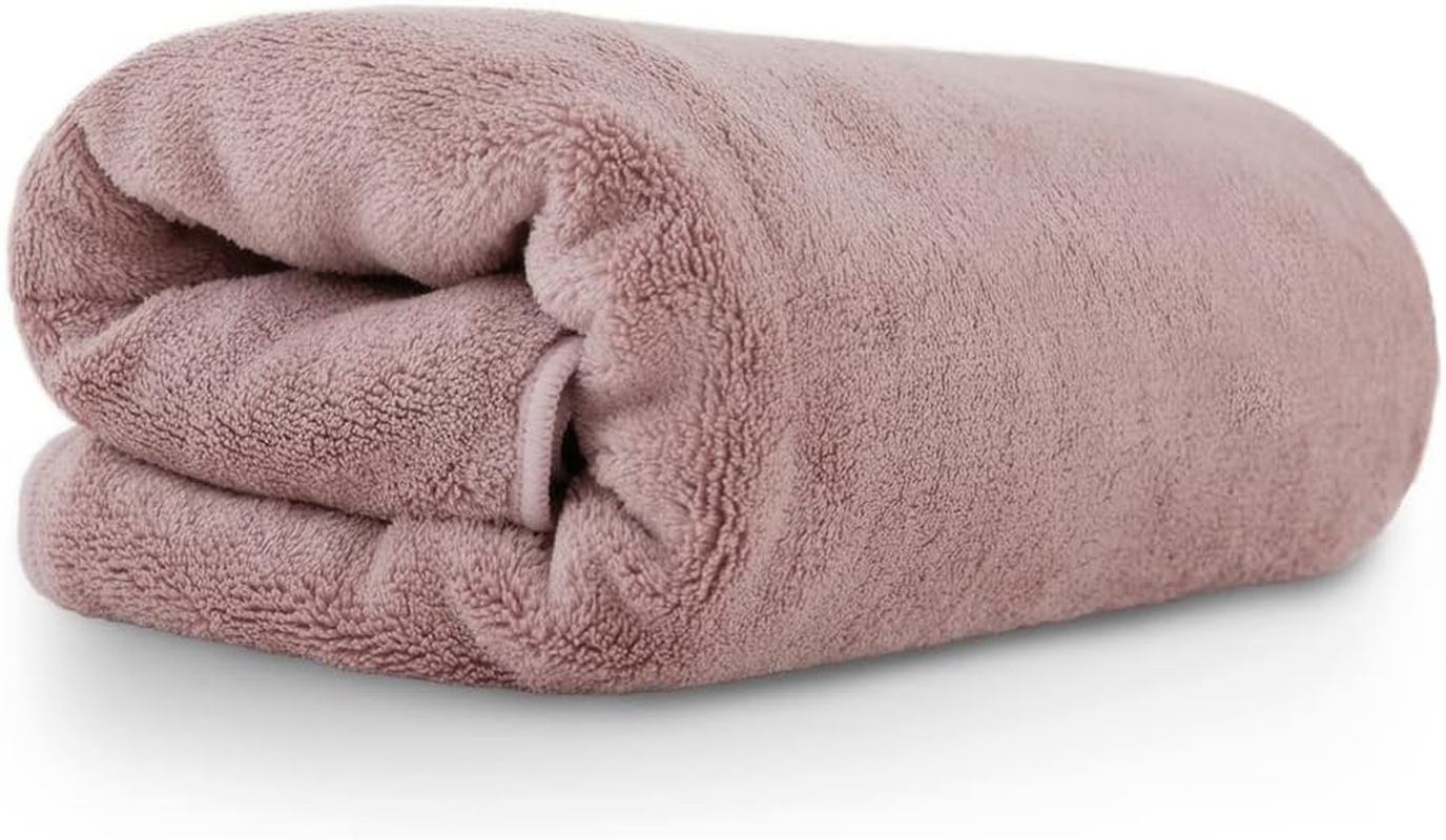 Iris Plaza Face Towel, Hair Drying Towel, Set of 2, Quick Drying, Absorbent, Hair Towel, Smoky Pink
