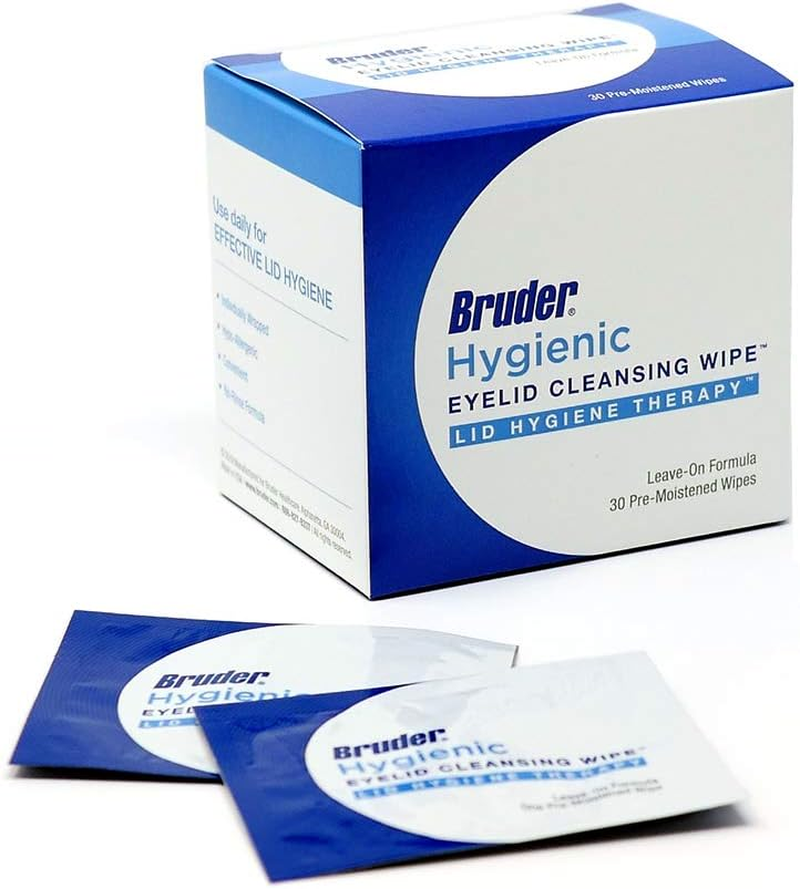 Bruder Hygienic Eyelid Cleansing Wipes | Rinse-Free Exfoliating Wipes Remove Excess Oil and Debris from Eyelids & Lashes | 30 Count Box image number 1