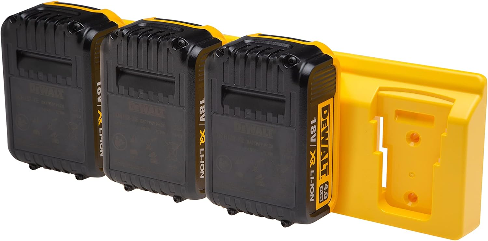 48 Tools Battery Holder for Dewalt 18V & 20V Battery Holder - Durable Wall Mount Storage for Cordless Power Tool Batteries, Easy Install, Commercial-Grade ABS
