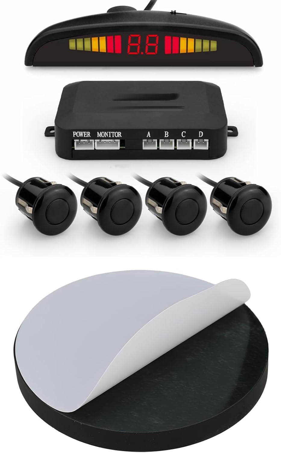 4Pcs 30Mm PDC Stickers Deactivation Parking Sensor Rubber Cover 3Mm Thick image number 6