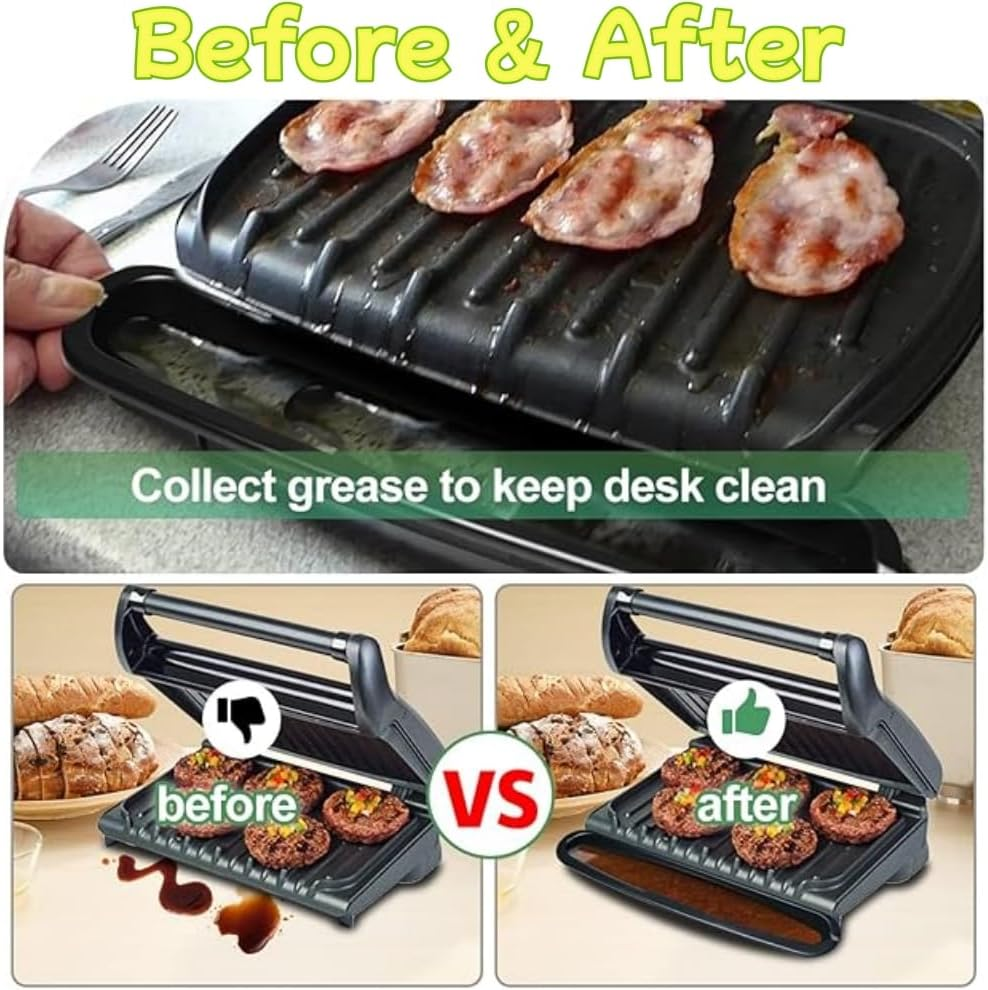 14.5" Grill Oil Grease Catcher Drip Tray Pan Replacment Part for G-Eorge Foreman 14.5", Suitable for Most Indoor Grills, Withstand Heat of the Grease Oil & Fat - Easy to Clean by Hand or Dishwasher image number 4