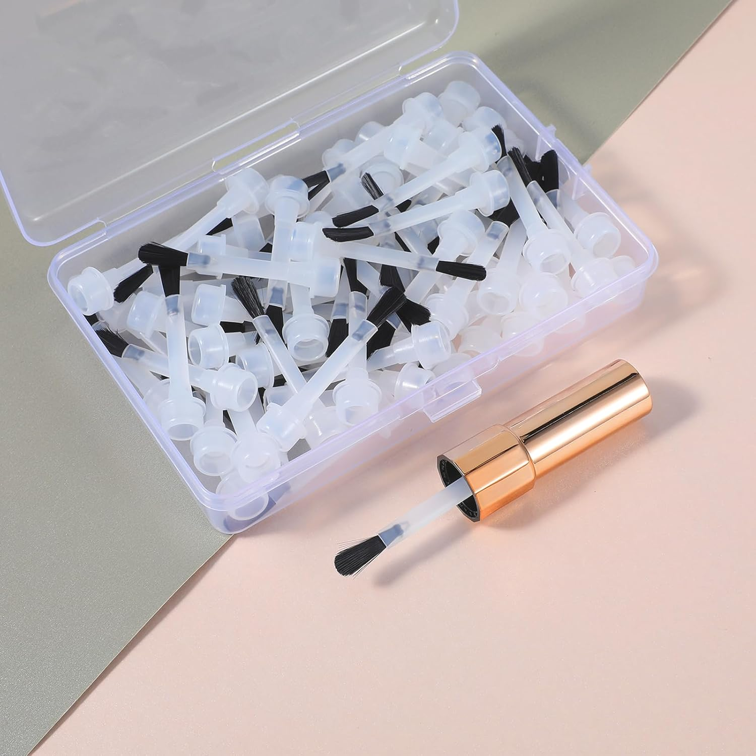 Ouligay 66 Pcs Replacement Nail Polish Brush Kit,Disposable Gel Brush with Handle,Dip Powder Liquid Replacement Nail Art Brush with Box for Women image number 6