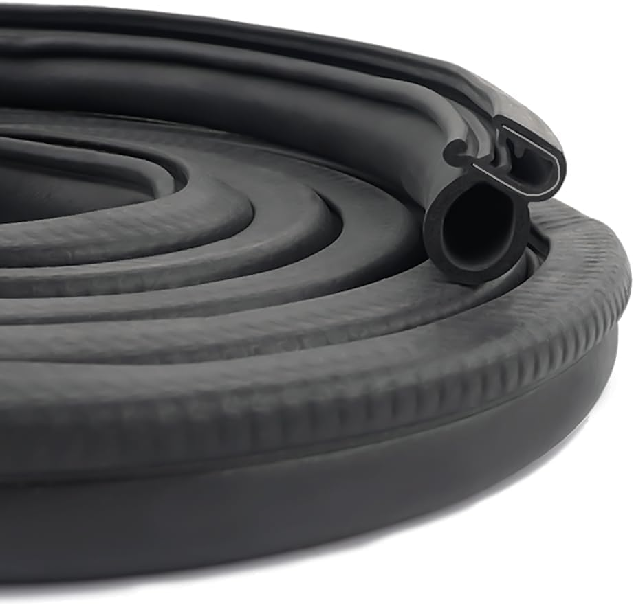 10Ft Car Door Weather Stripping Door Seal Strip,U-Shaped Rubber Edge Trim with Steel Strip Door Sealers for Door Frame of Car Truck SUV RV Boat Home,Keeps Cars Interior Tidy and Quieter (10Ft)