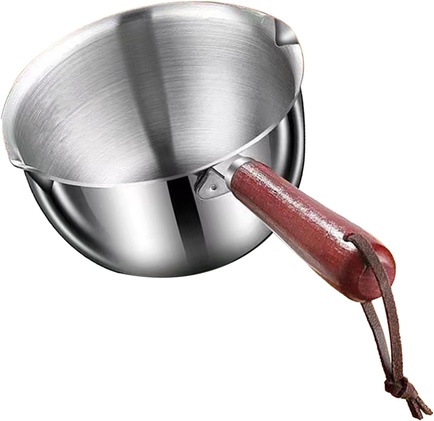 Mini Butter Warmer Pot 304 Stainless Steel 300Ml Small Saucepan for Kitchen (Silvery, 300ML) image number 1